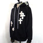 STUD MUFFIN　T/C裏毛起毛ファー/ムックボアミックスパッチワークジップパーカー　624-02916-BK