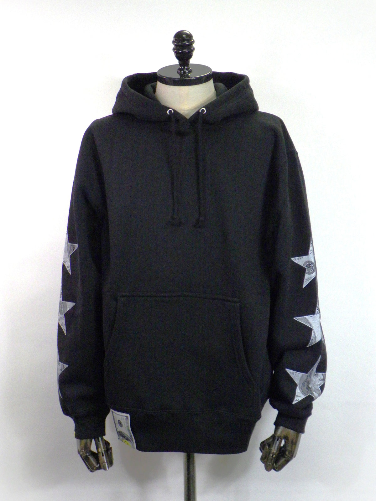 STUD MUFFIN　T/C裏毛起毛ドルスターカラークリスタルプルパーカー　624-02915-BK