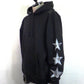 STUD MUFFIN　T/C裏毛起毛ドルスターカラークリスタルプルパーカー　624-02915-BK