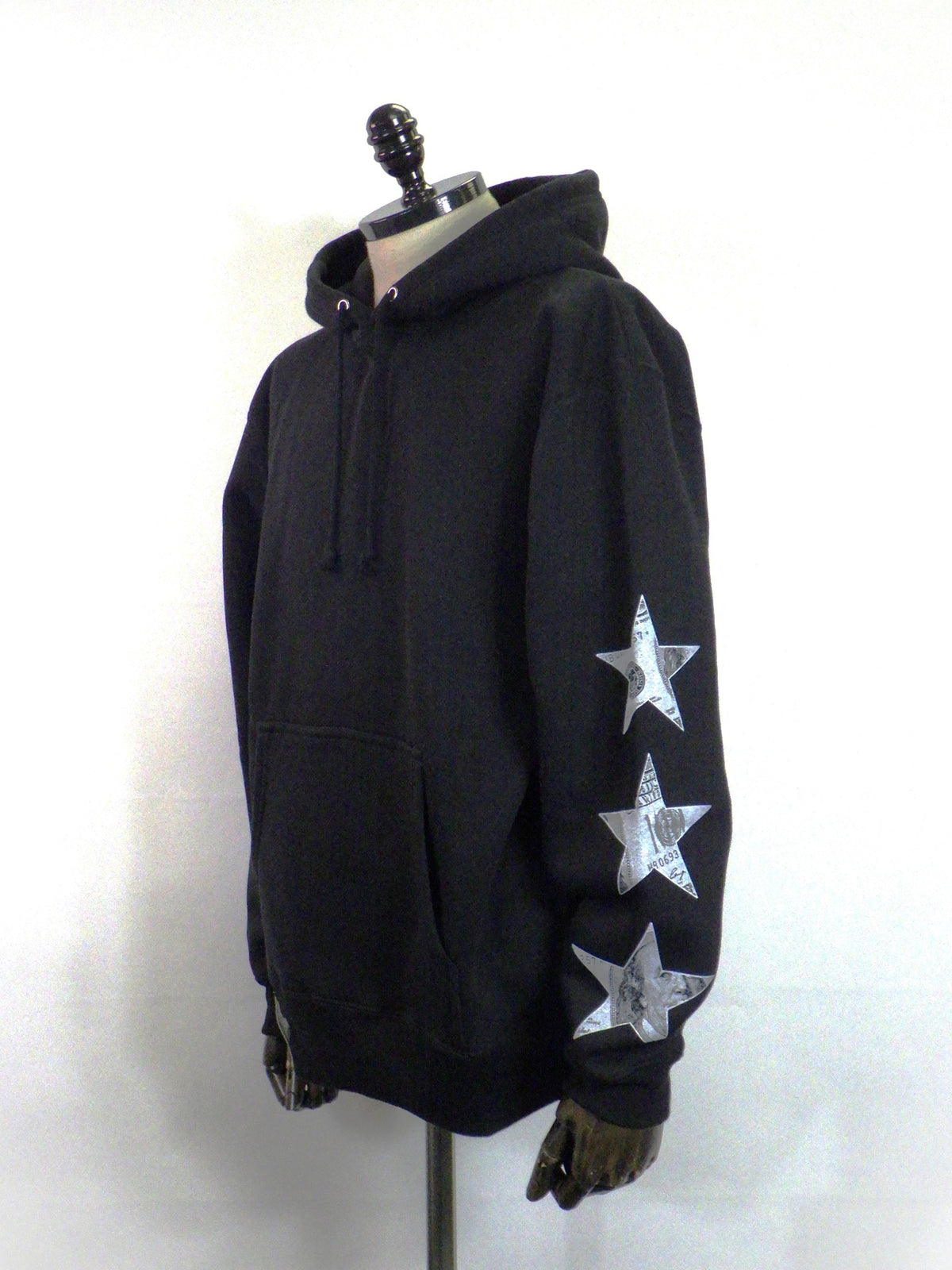 STUD MUFFIN　T/C裏毛起毛ドルスターカラークリスタルプルパーカー　624-02915-BK