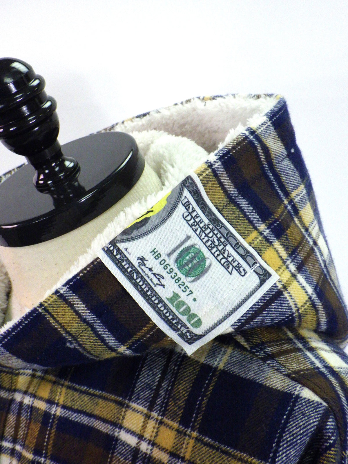 STUD MUFFIN　ヘビーネルチェック/ボア ムックボアパッチワークフードシャツ　624-01150-NV