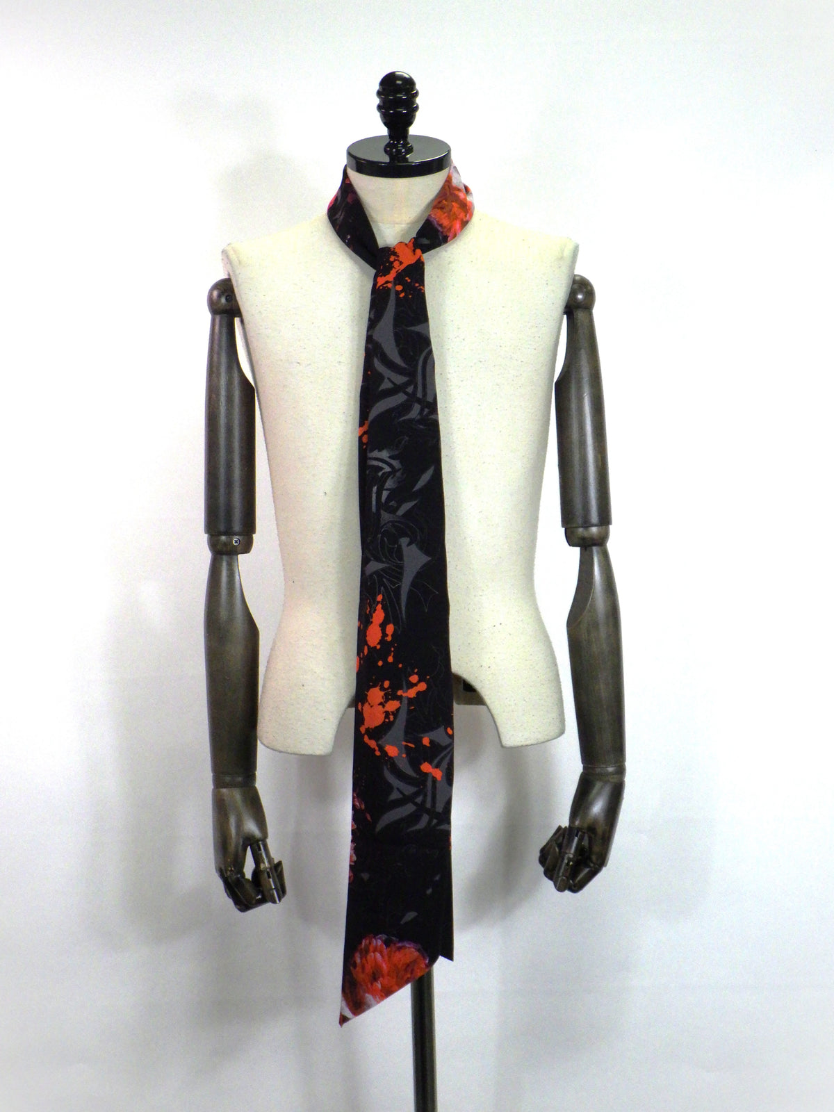 kiryuyrik　 Goth Flora Suede Satin Stole　KW-STL10-900-BK