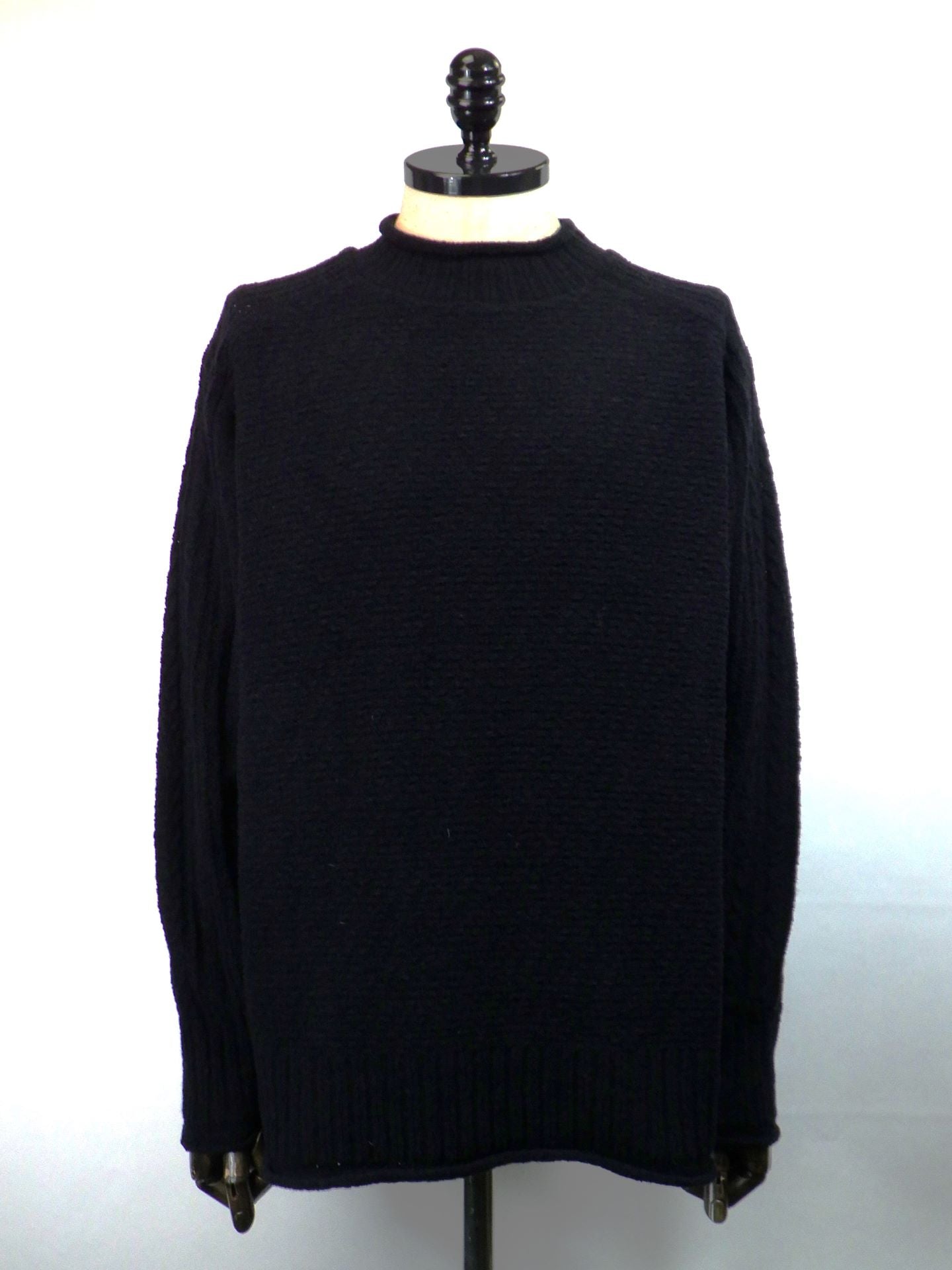 wjk　コンビネーションクルーネックセーター　6880wn05g-BK