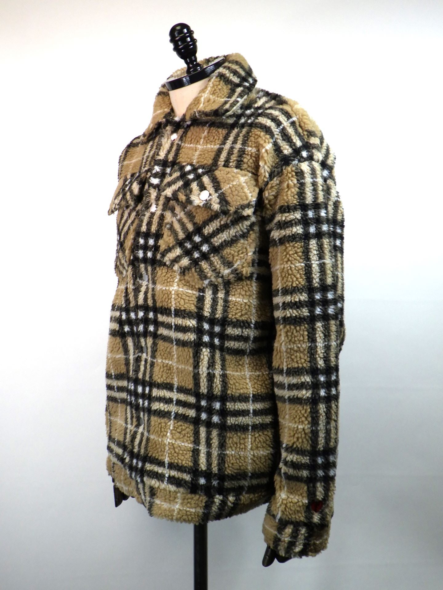 STUD MUFFIN　ブロックチェックムックボア サガラパッチワークブルゾン　524-09214-BE