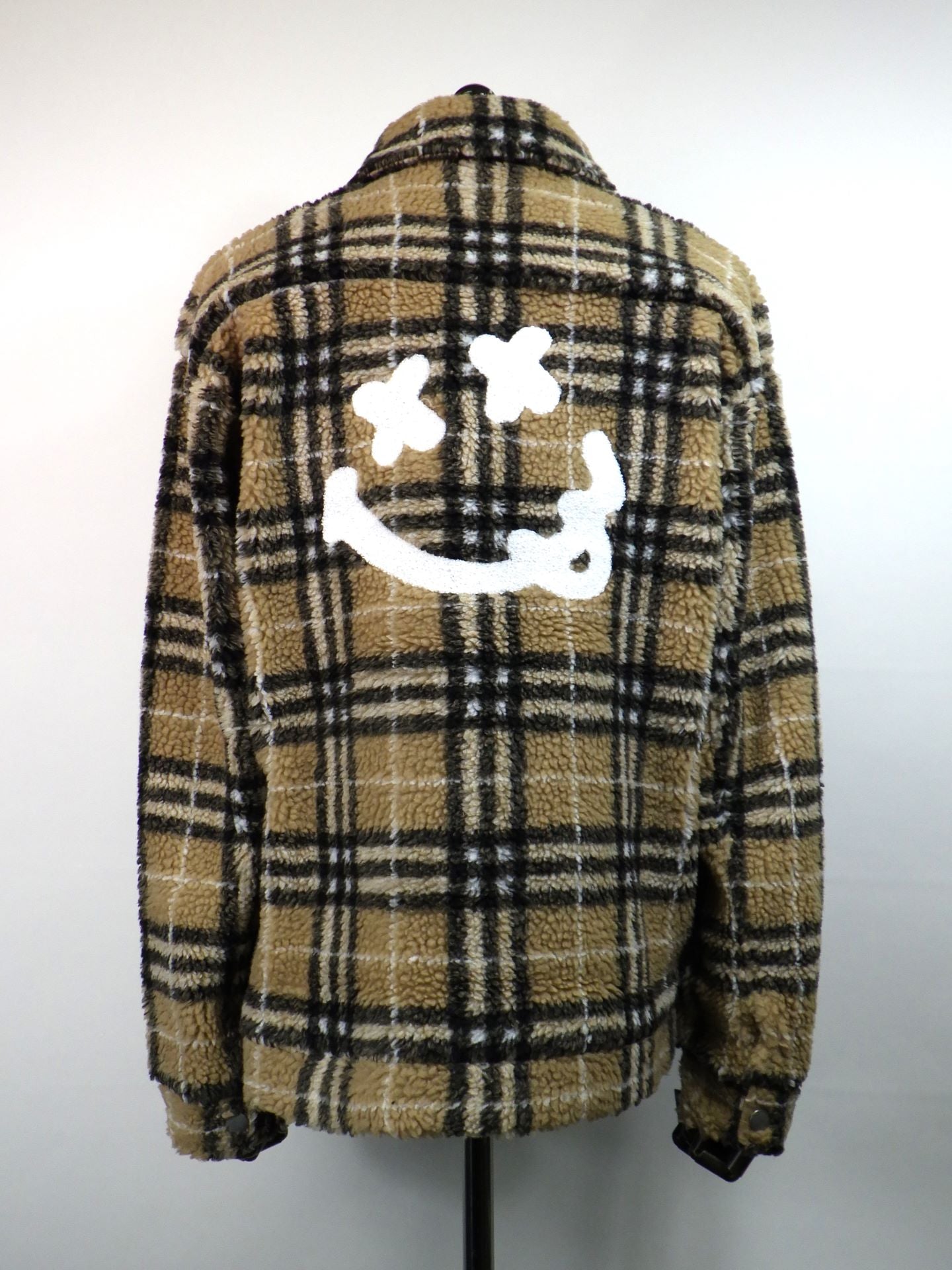 STUD MUFFIN　ブロックチェックムックボア サガラパッチワークブルゾン　524-09214-BE