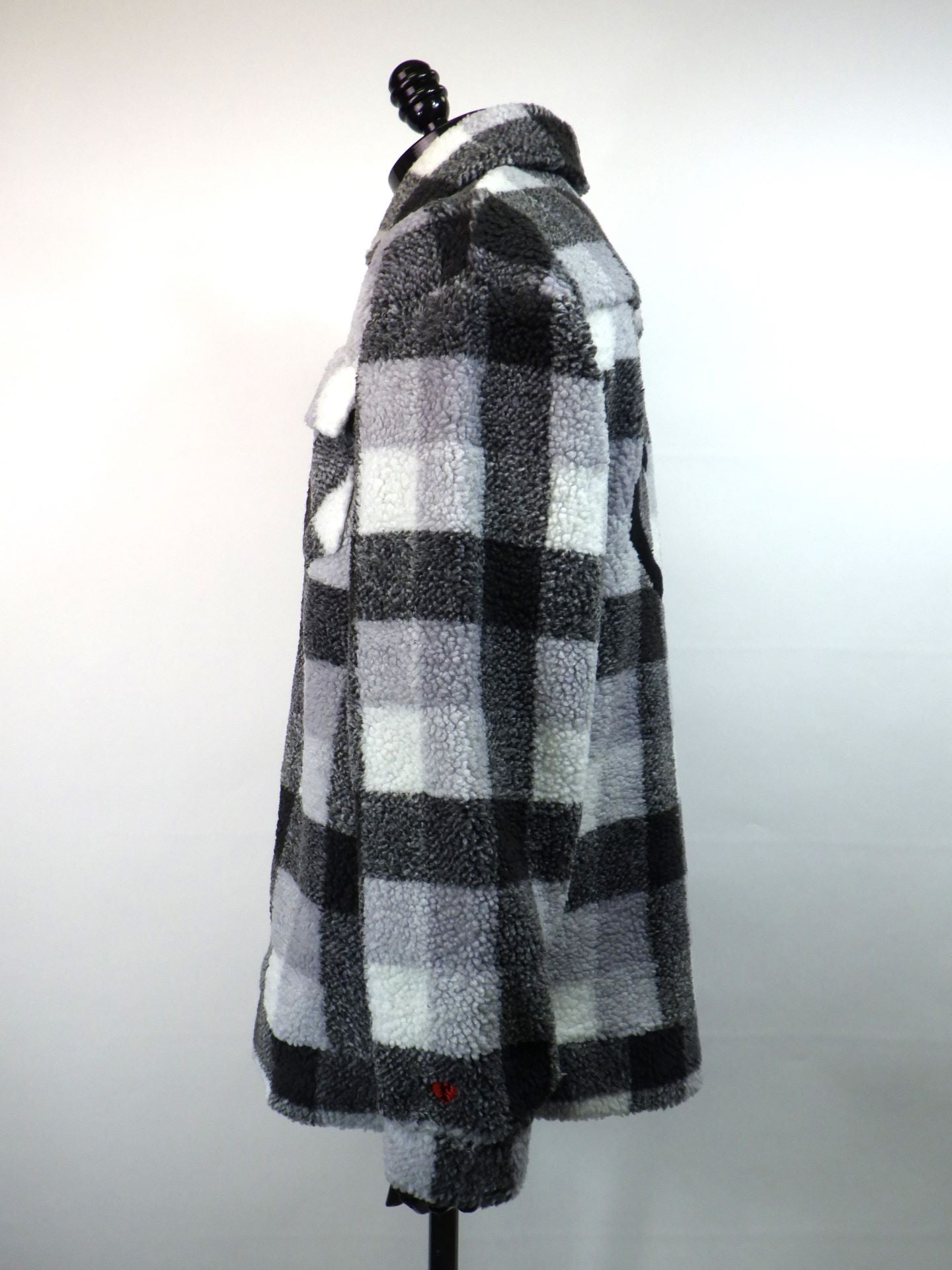 STUD MUFFIN　ブロックチェックムックボア サガラパッチワークブルゾン　524-09214- M.GRY