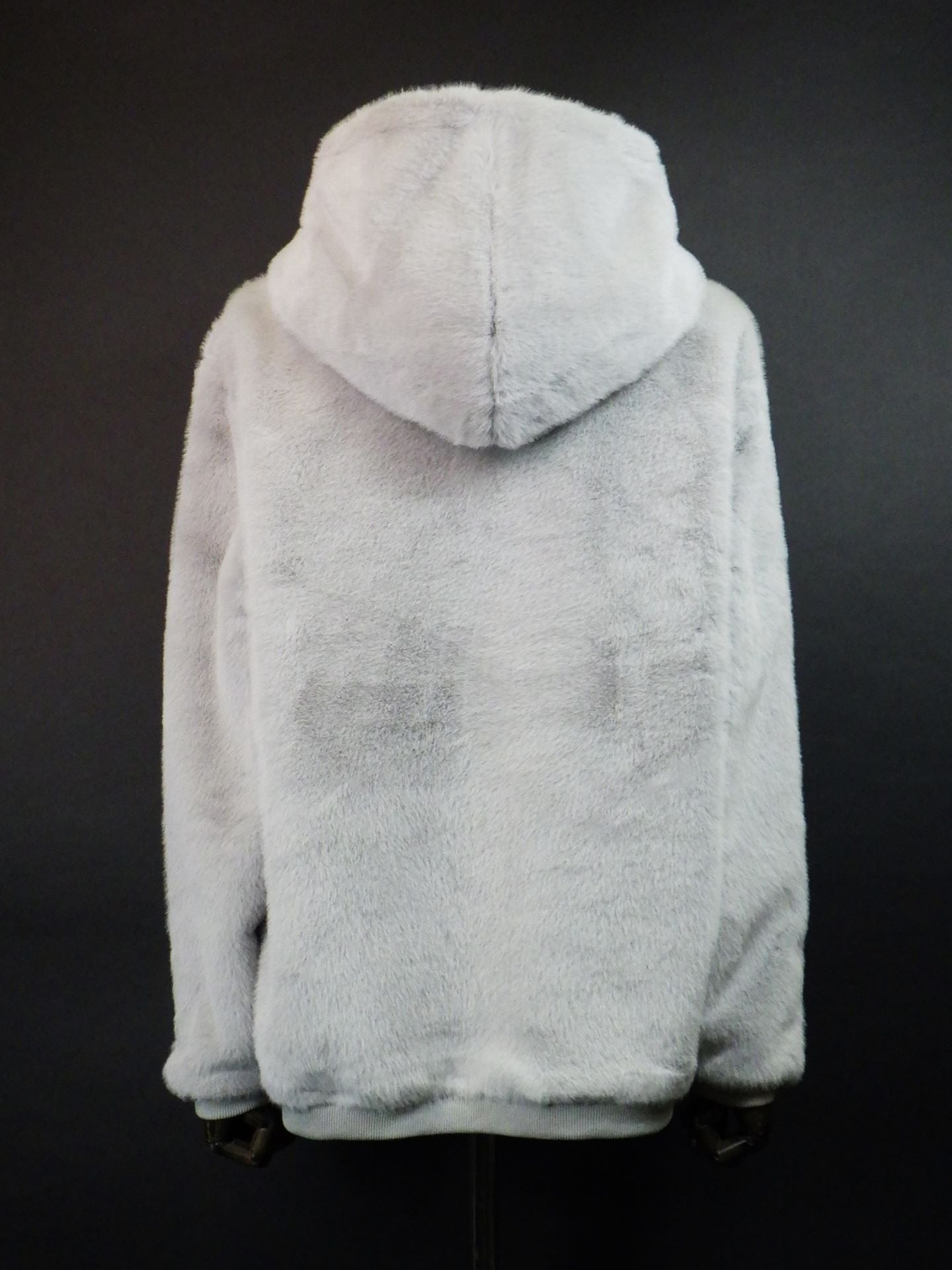 STUD MUFFIN　ECOファー マルチパッチワークビックジップワイドパーカー　524-02837- M.GRY