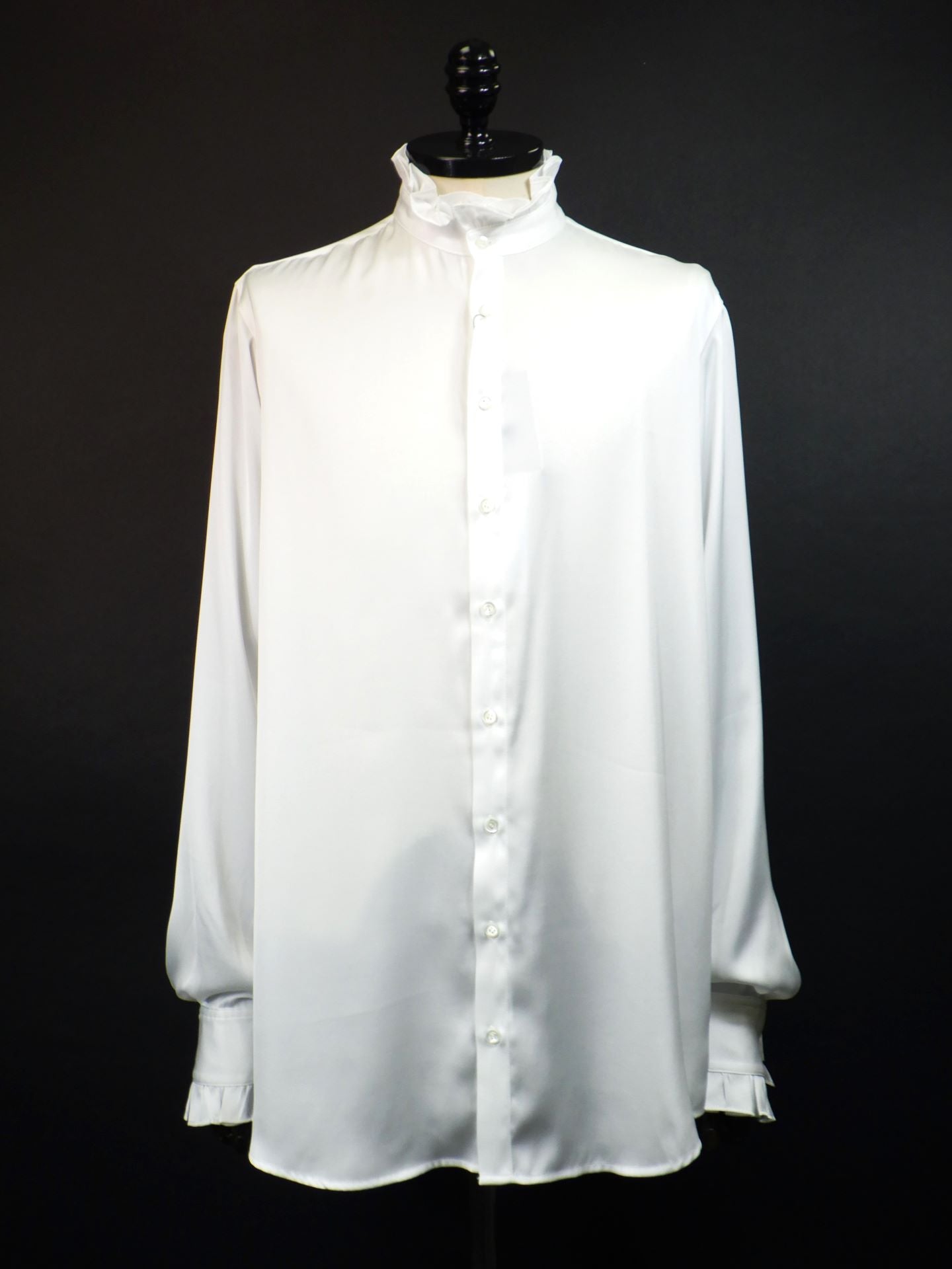 GALAABEND　ビンテージサテンフリルシャツ　2502H1038-WH