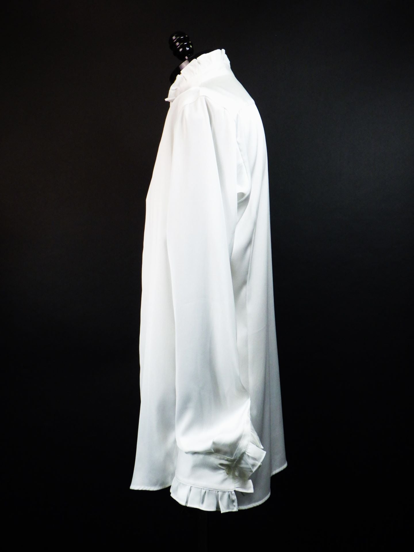 GALAABEND　ビンテージサテンフリルシャツ　2502H1038-WH