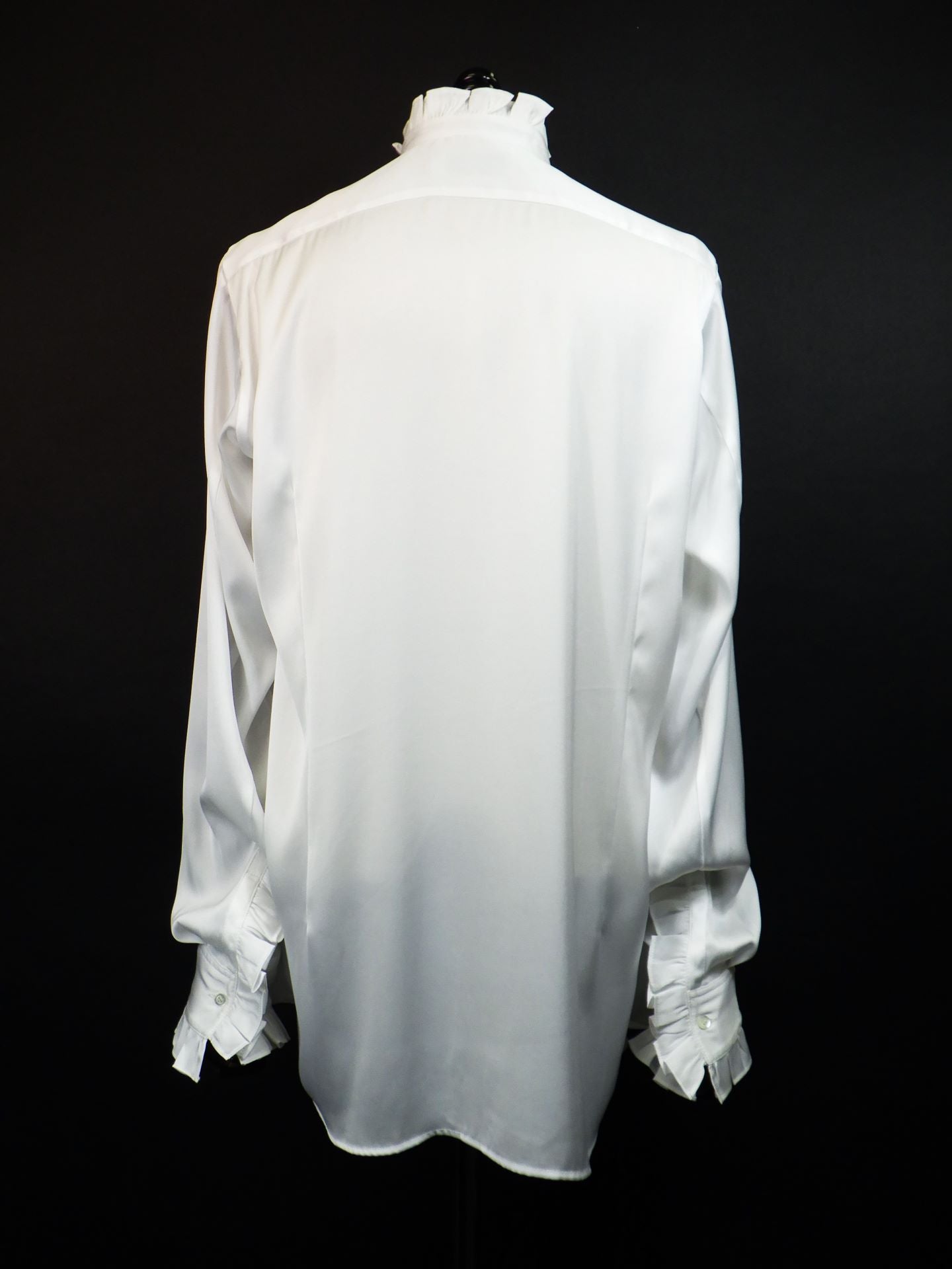 GALAABEND　ビンテージサテンフリルシャツ　2502H1038-WH