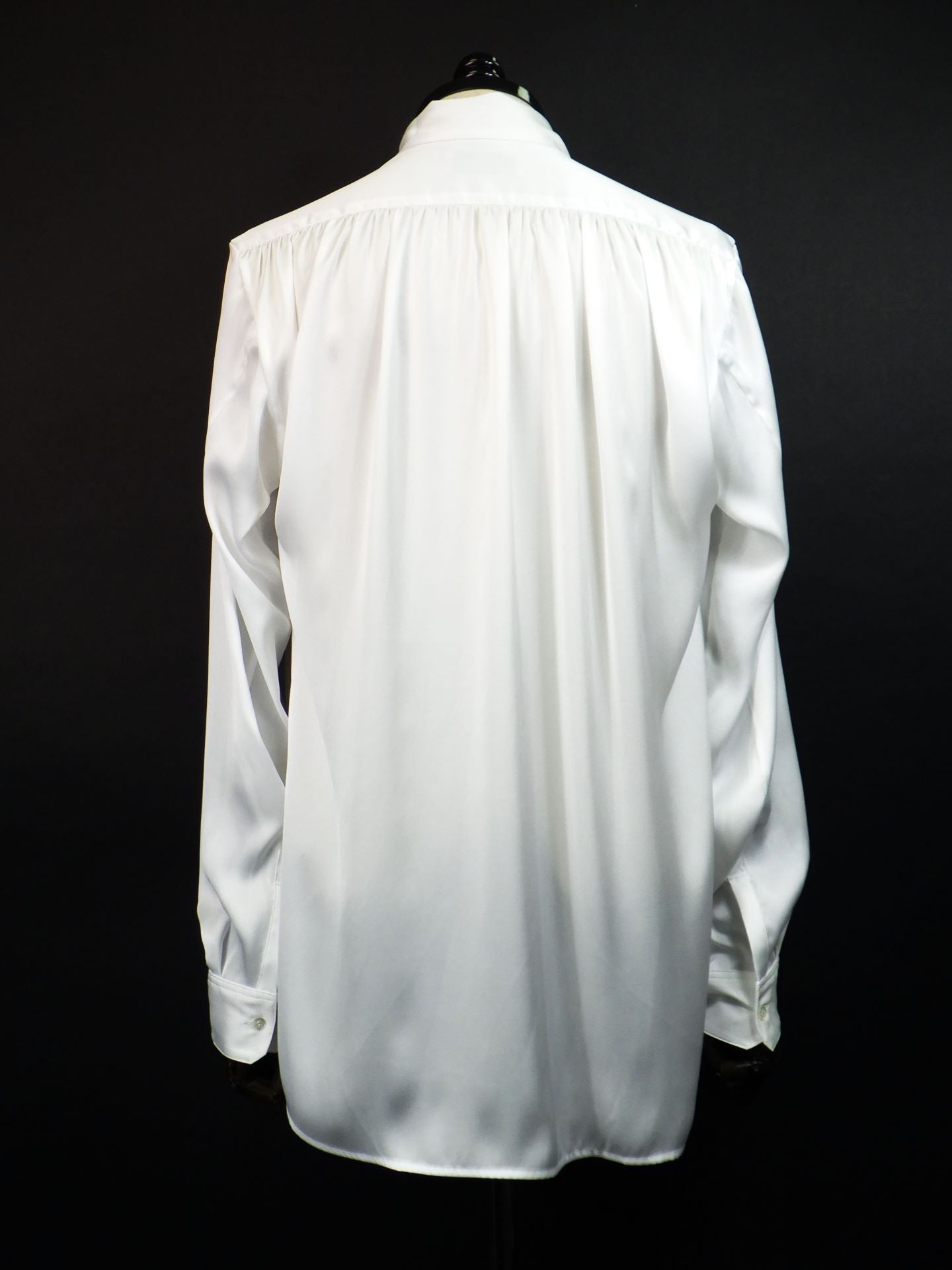 GALAABEND　ビンテージサテンギャザーリボンシャツ　2502H1037-WH