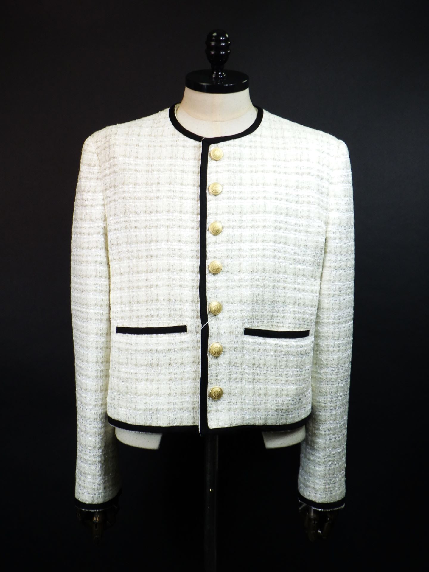 GALAABEND　ノーカラークロップドベルボーイジャケット　2502H2043-WH