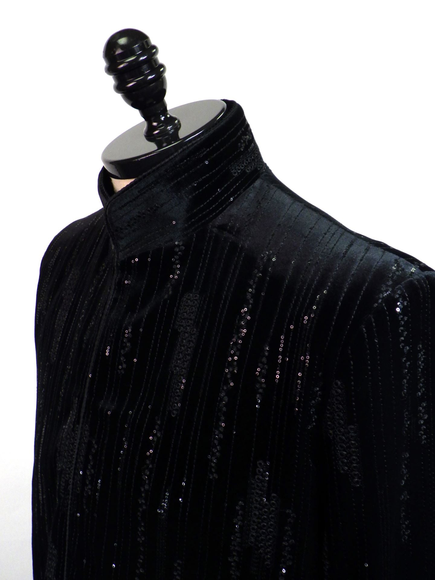 SOS TE NUTO　ストライプエンブロイダリーベロアスタンドカラージャケット　2613Z00