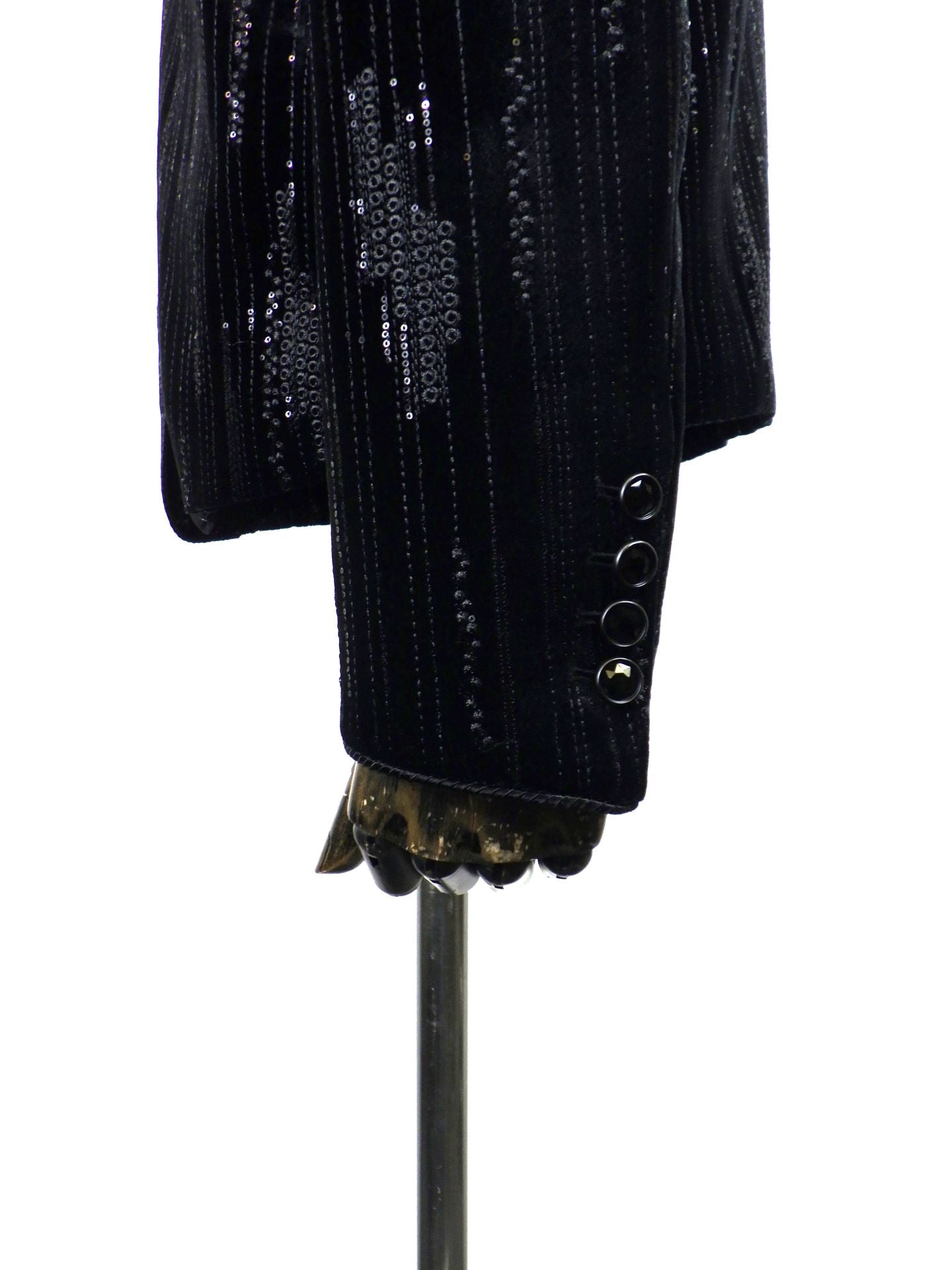 SOS TE NUTO　ストライプエンブロイダリーベロアスタンドカラージャケット　2613Z00