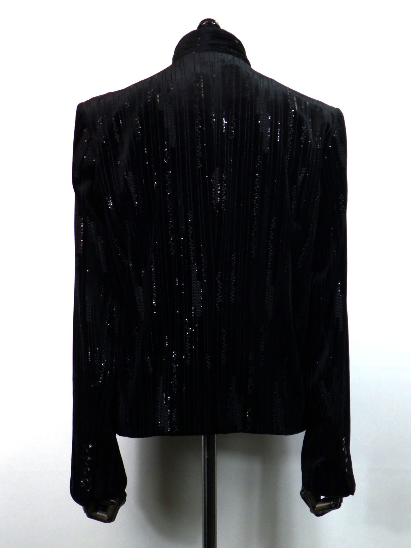 SOS TE NUTO　ストライプエンブロイダリーベロアスタンドカラージャケット　2613Z00