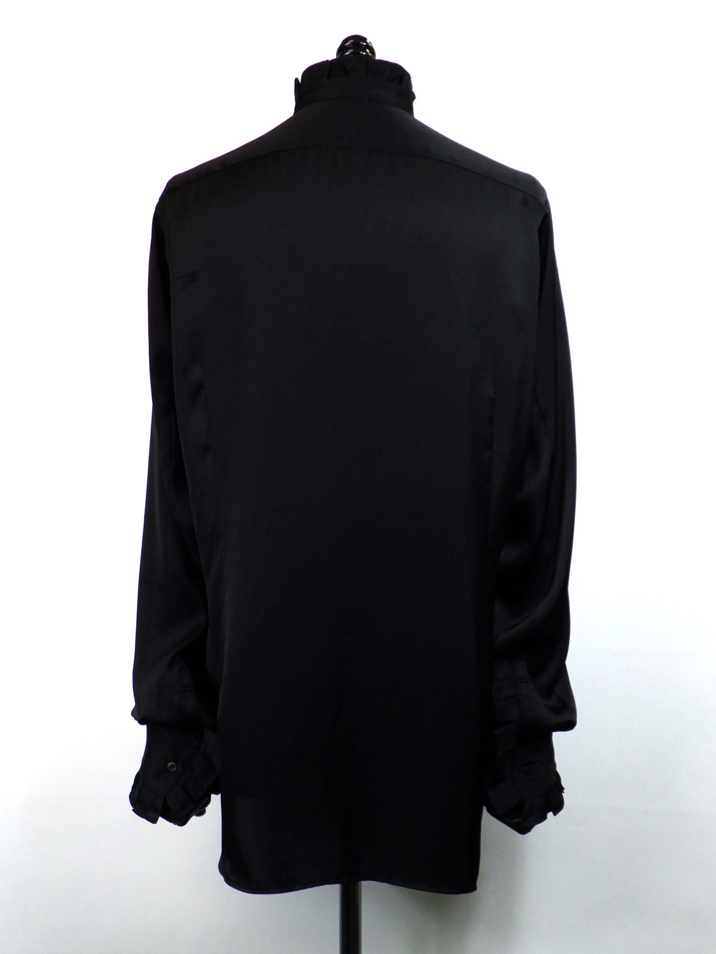 GALAABEND　ビンテージサテンフリルシャツ　2502H1038-BK