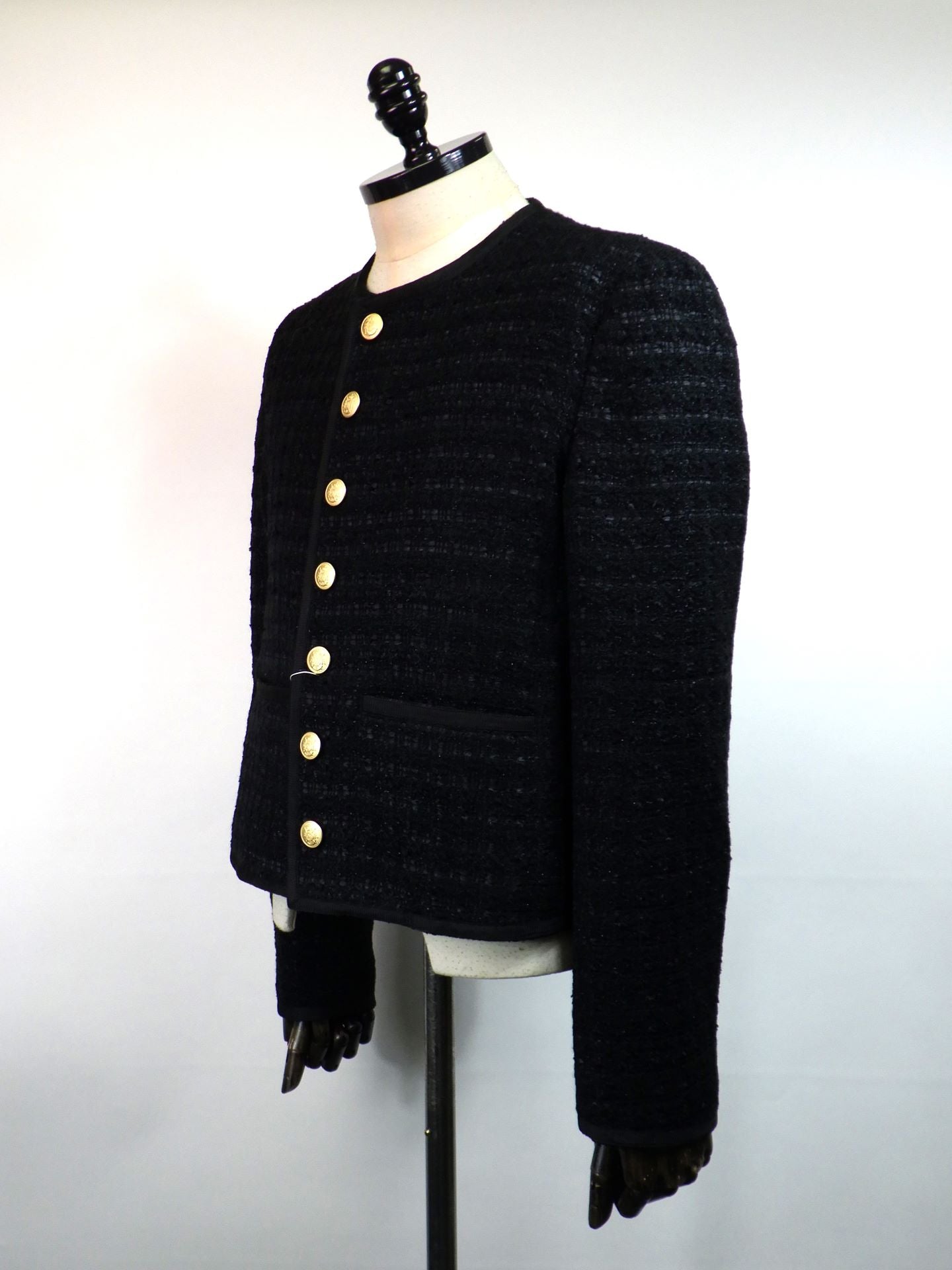 GALAABEND　ノーカラークロップドベルボーイジャケット　2502H2043-BK