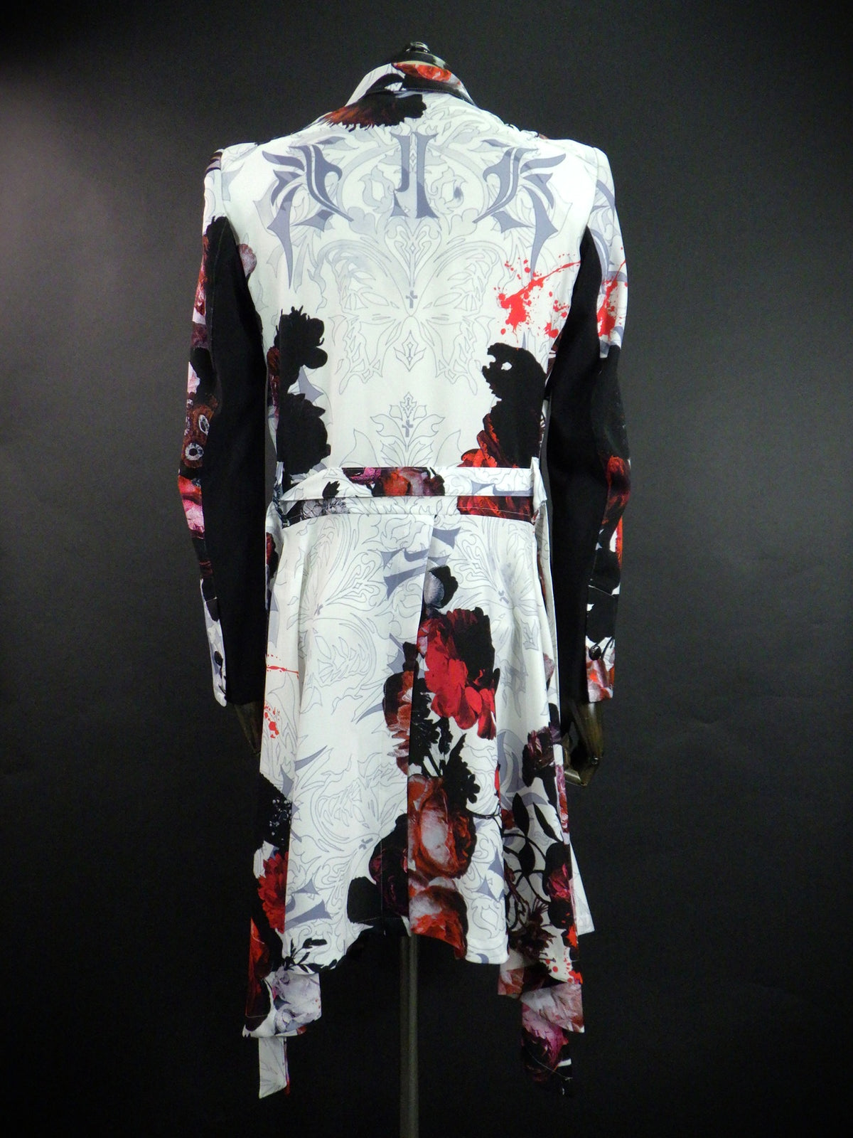 kiryuyrik　Goth Flora Suede Satin Flare Jacket　KW-HJ47-900-WHT