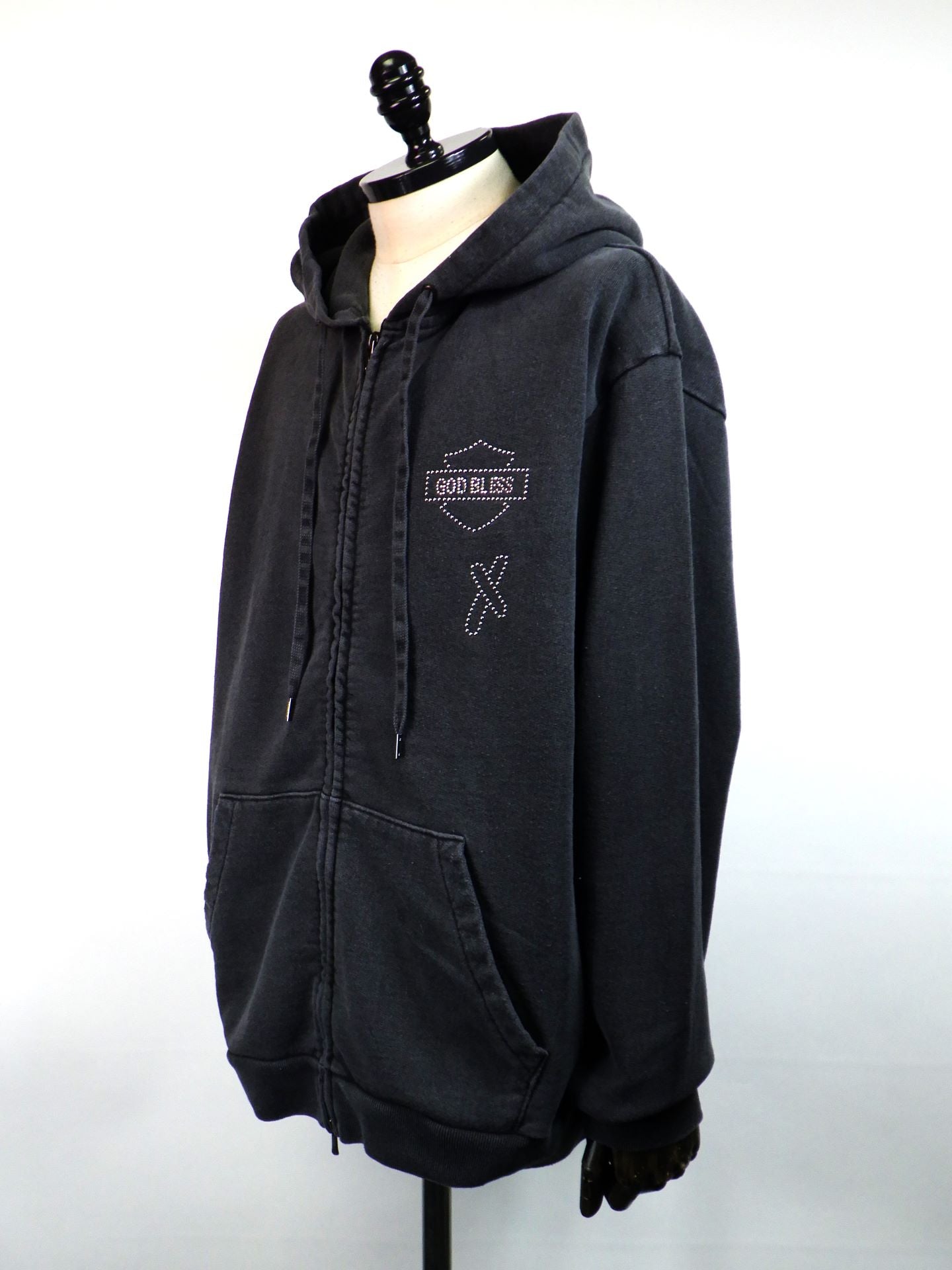 roarguns　クロスガンチェーンエンブロイダリーフーディ　25FGB-13A-BK