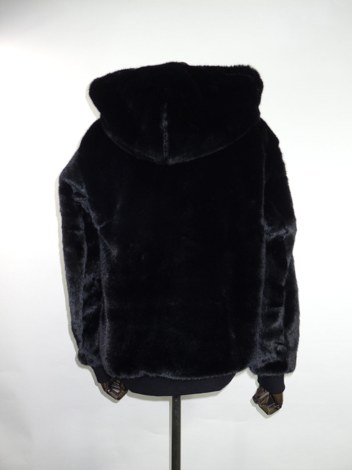 STUDMUFFIN　エコファー ドリップピースロゴビックプリントビックジップオーバーシルエットパーカー　624-09220-BK