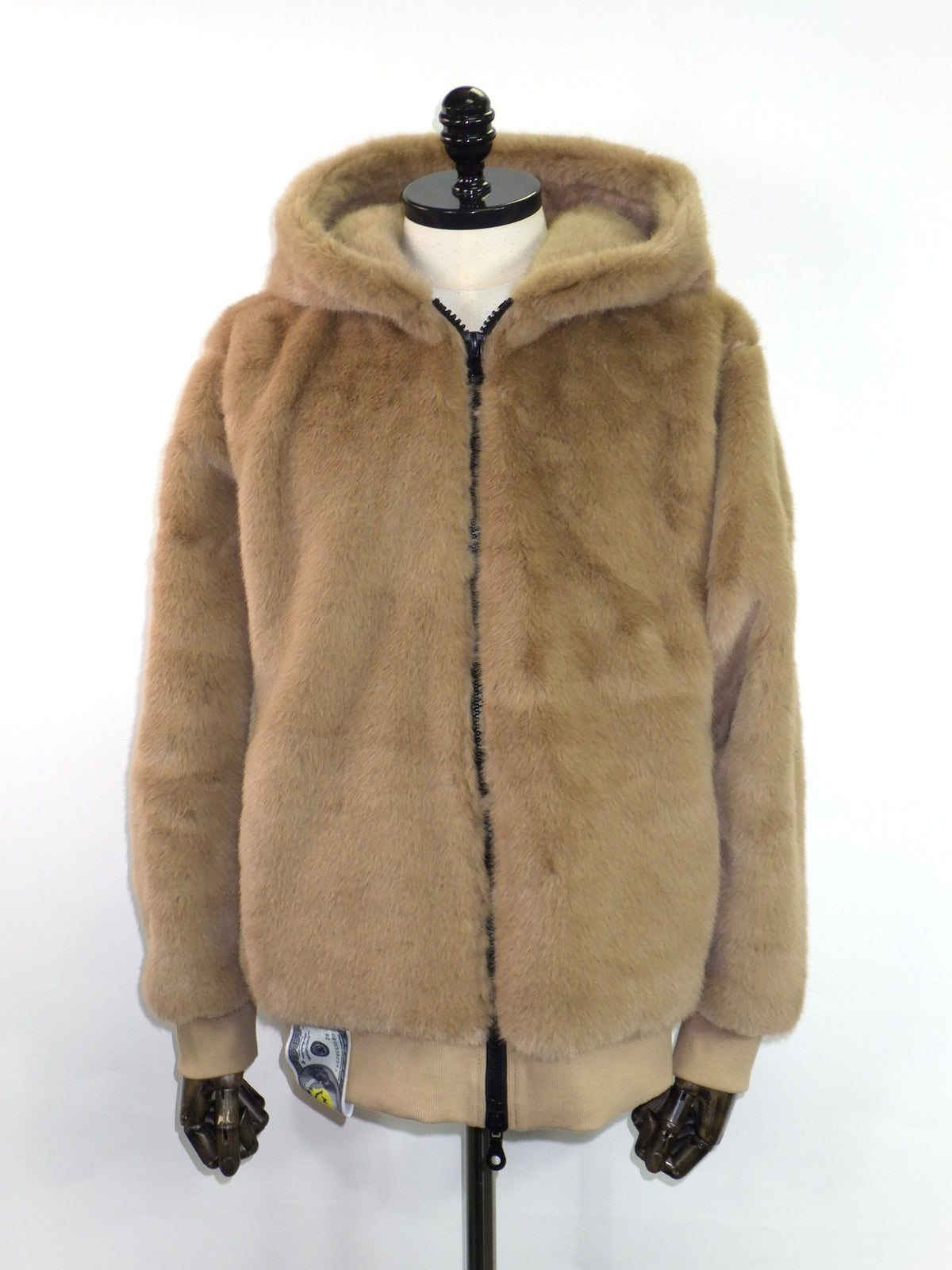 STUDMUFFIN　エコファー ドリップピースロゴビックプリントビックジップオーバーシルエットパーカー　624-09220-BEG