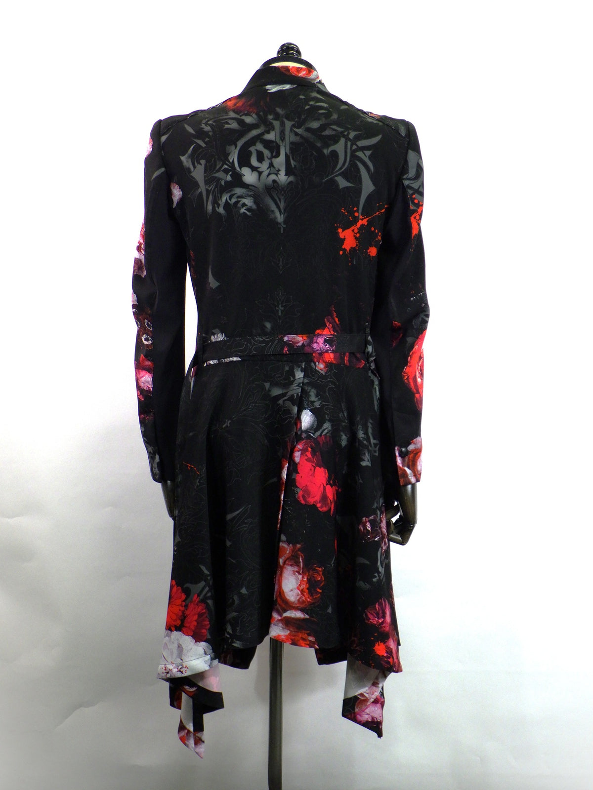 kiryuyrik　Goth Flora Suede Satin Flare Jacket　KW-HJ47-900-BK