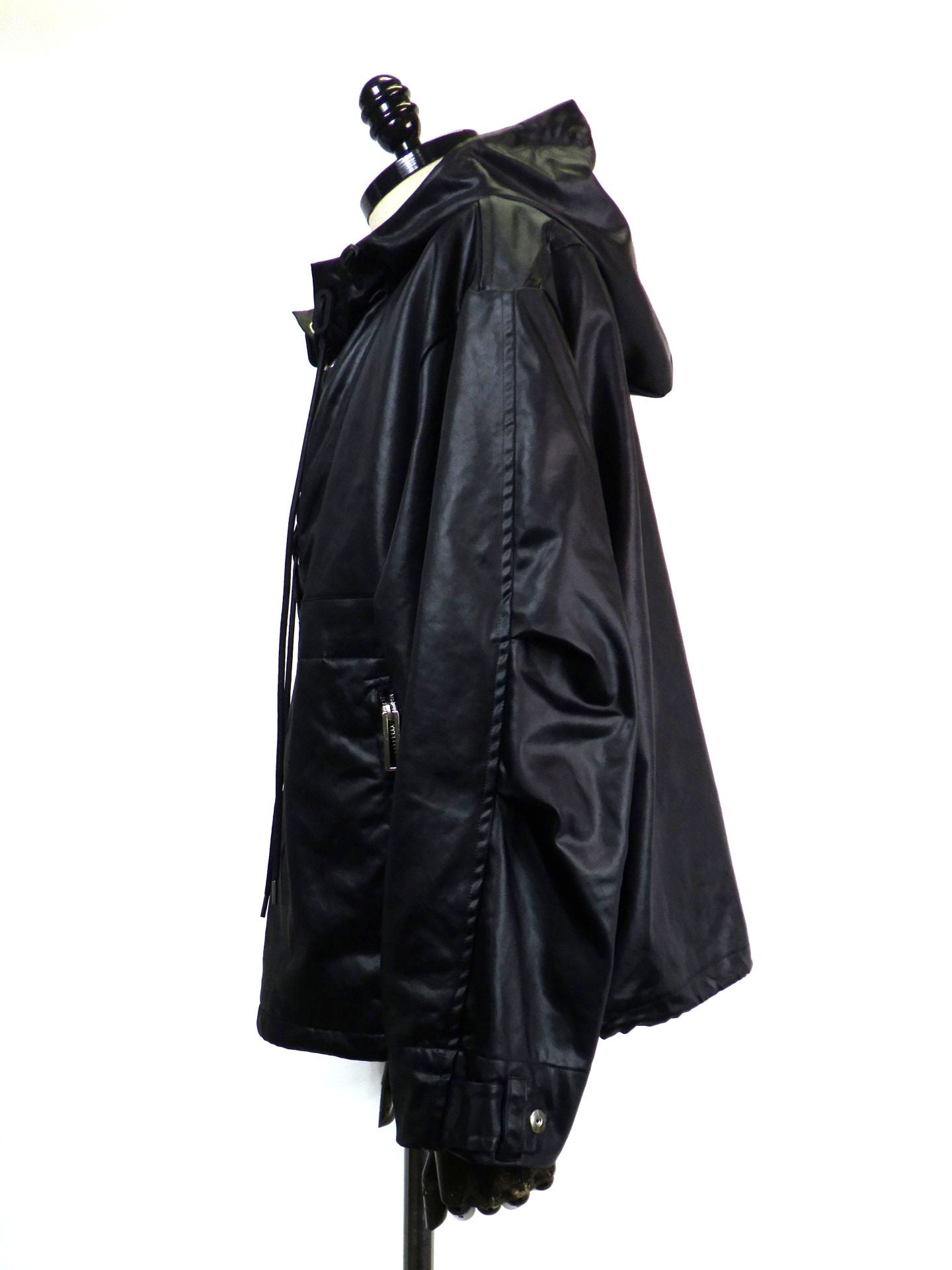 NAPE_　ヘビーサテンアノラックフーディジャケット　688-BK