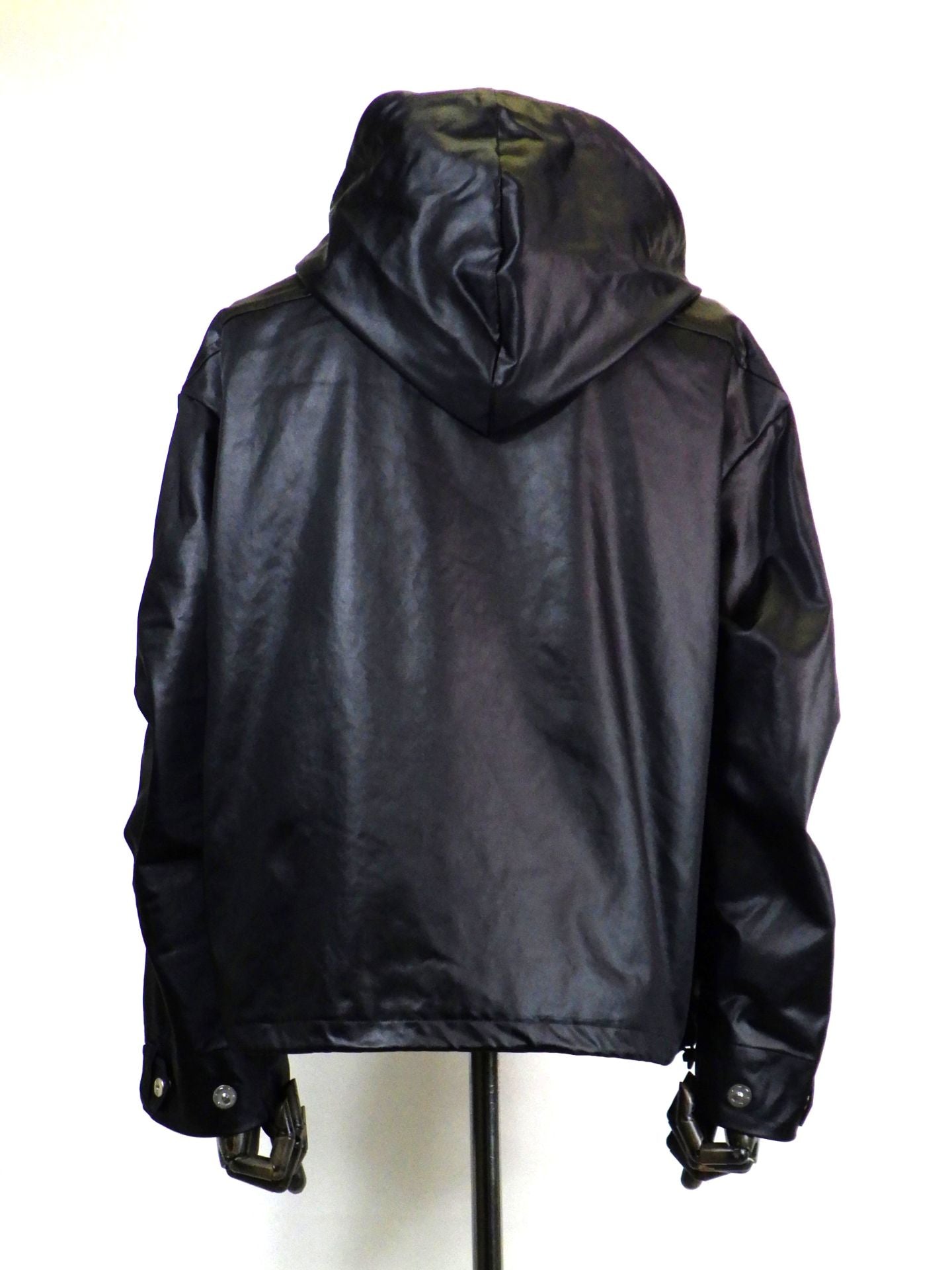 NAPE_　ヘビーサテンアノラックフーディジャケット　688-BK