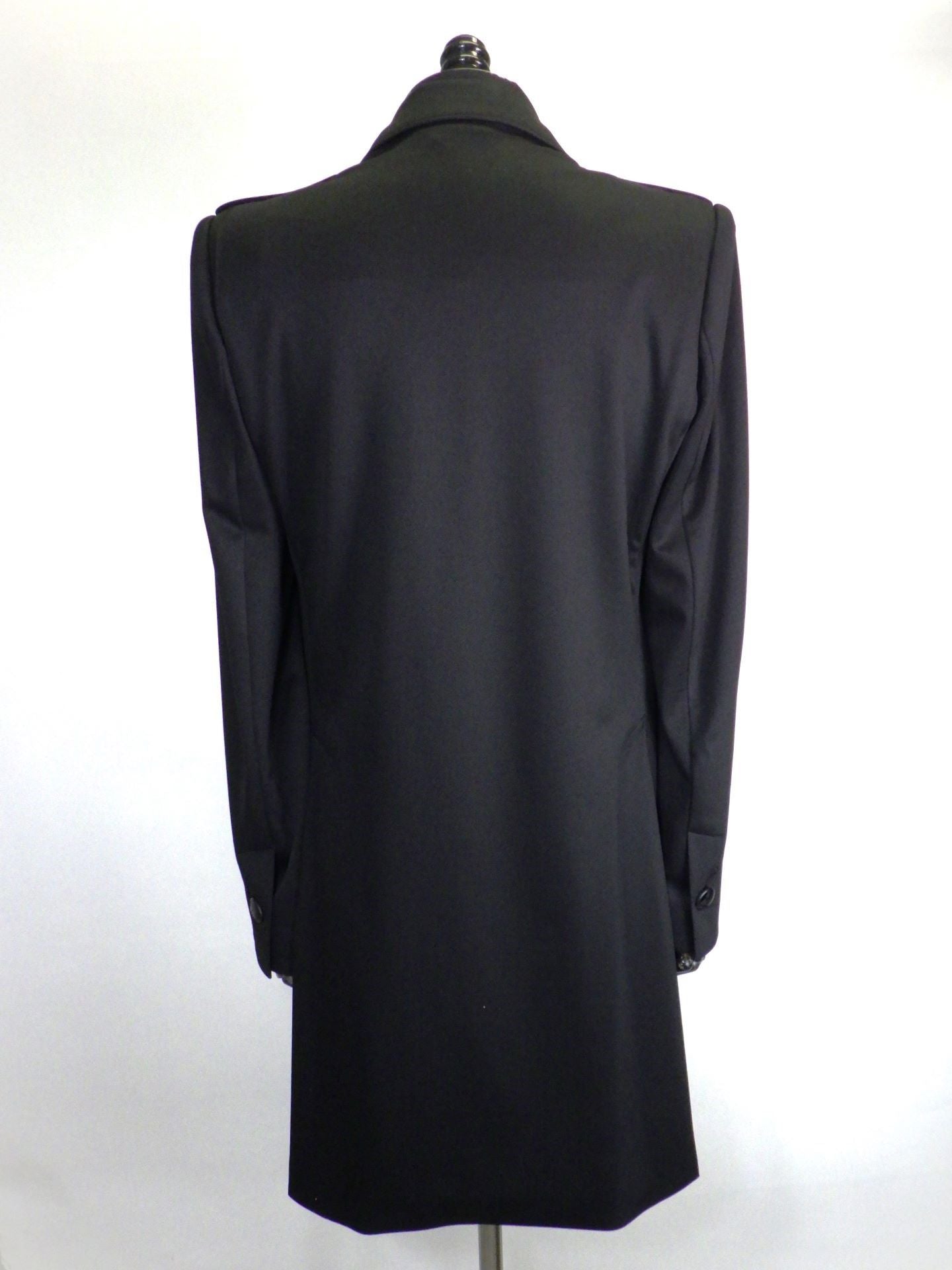 kiryuyrik　カルゼジャージーエポレットピークドラペルロングジャケット　KU-HJ71-906-BK