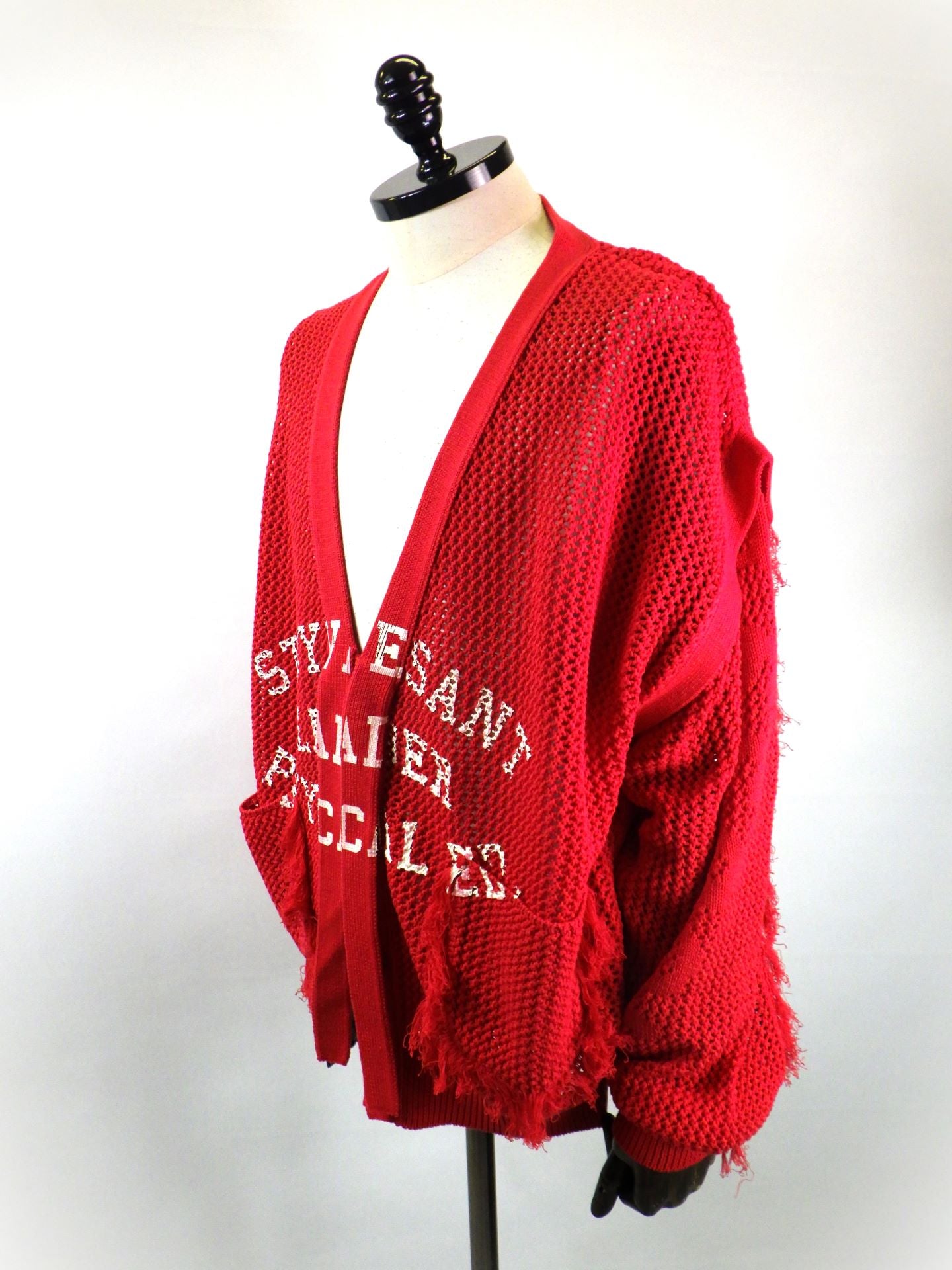 SEVESKIG　Dropout Mesh Cardigan　KN-SV-NRS-1001-RED