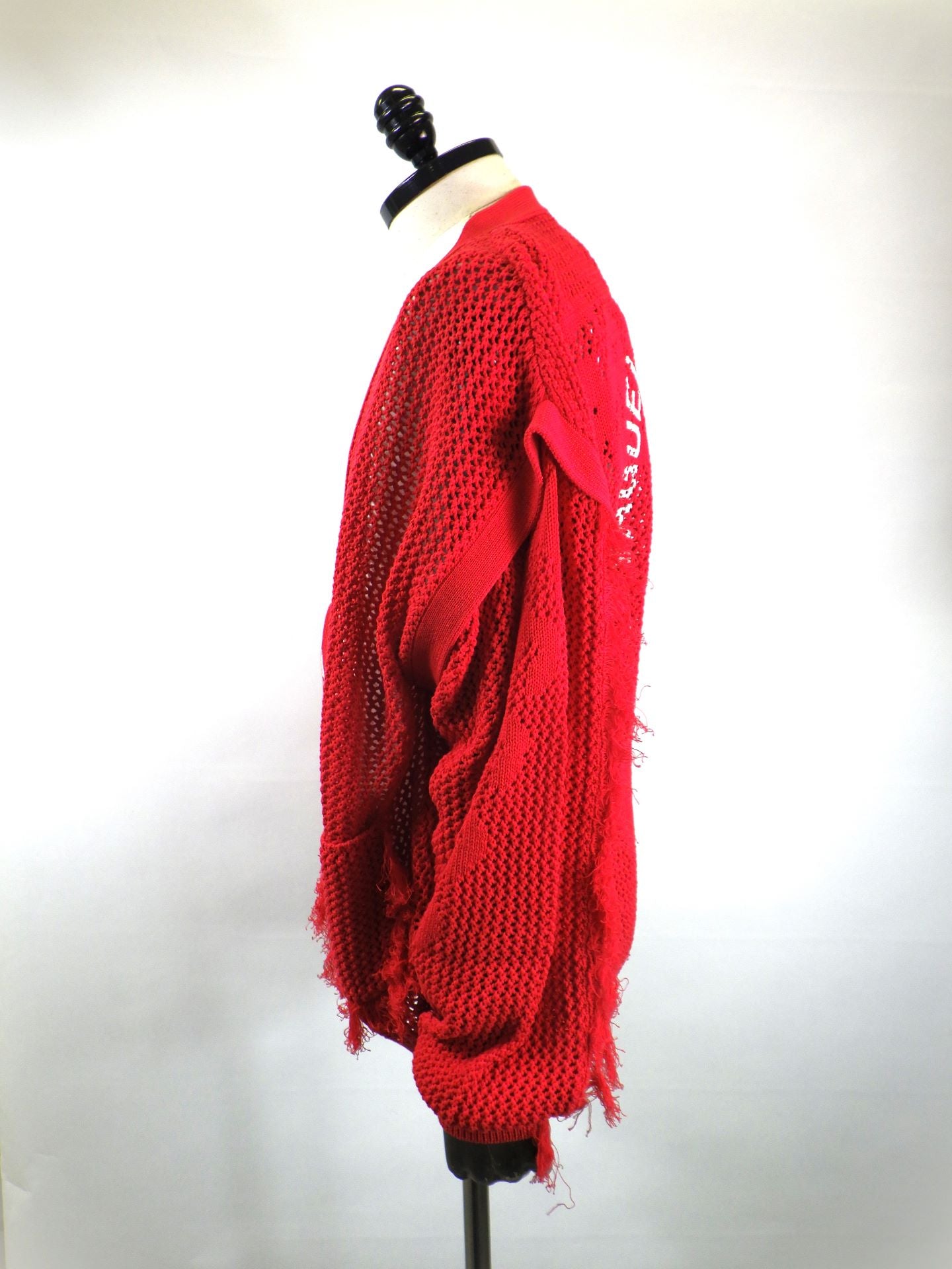 SEVESKIG　Dropout Mesh Cardigan　KN-SV-NRS-1001-RED