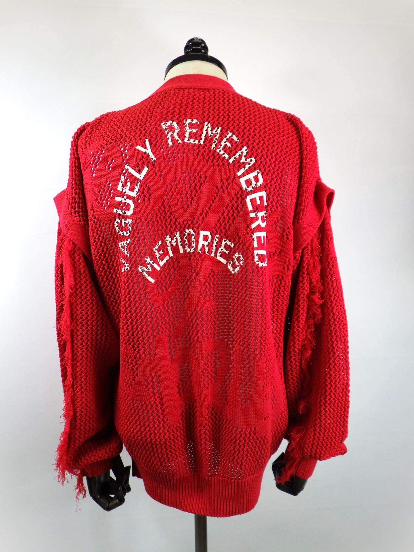 SEVESKIG　Dropout Mesh Cardigan　KN-SV-NRS-1001-RED