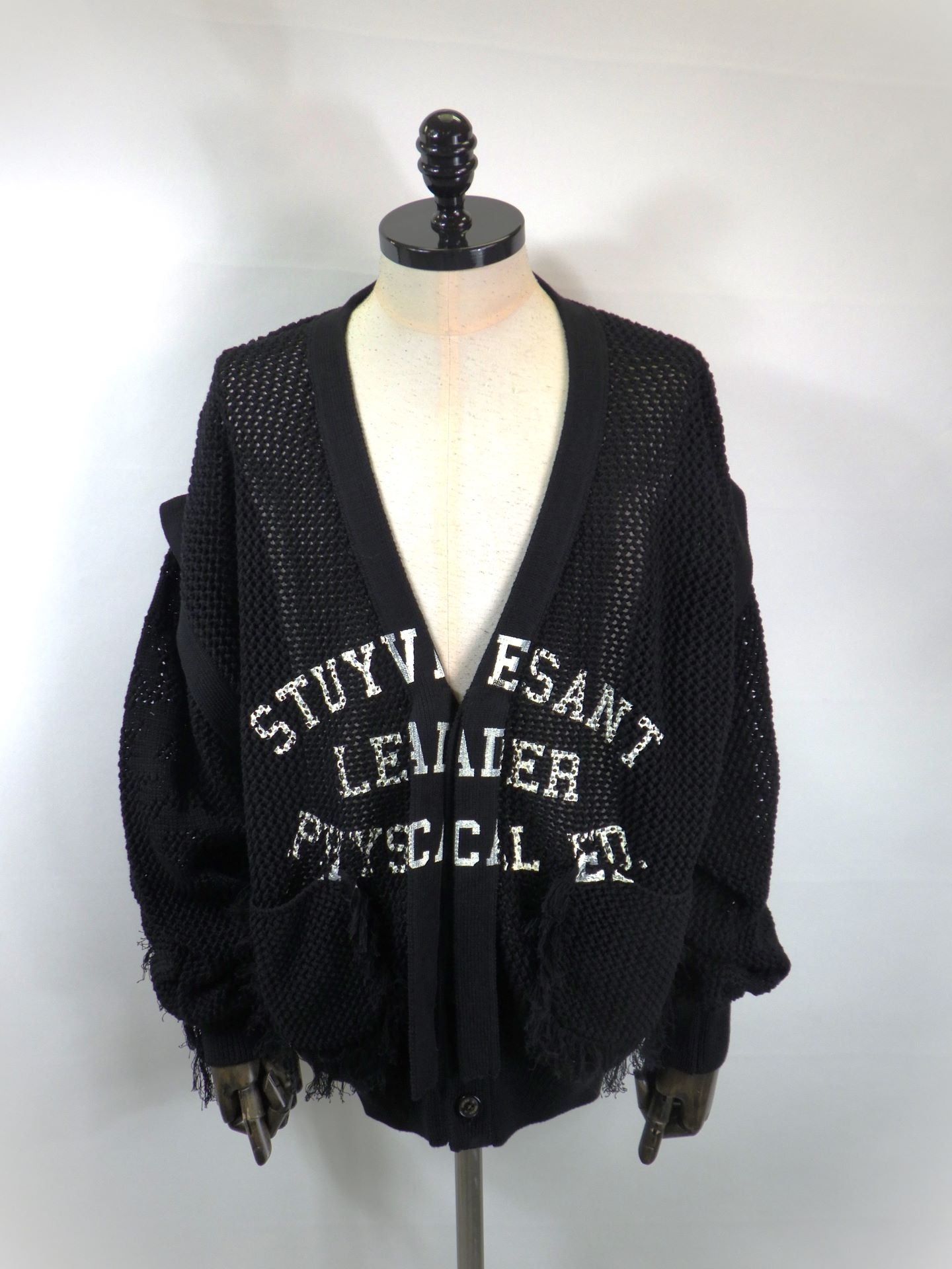 SEVESKIG　Dropout Mesh Cardigan　KN-SV-NRS-1001-BK