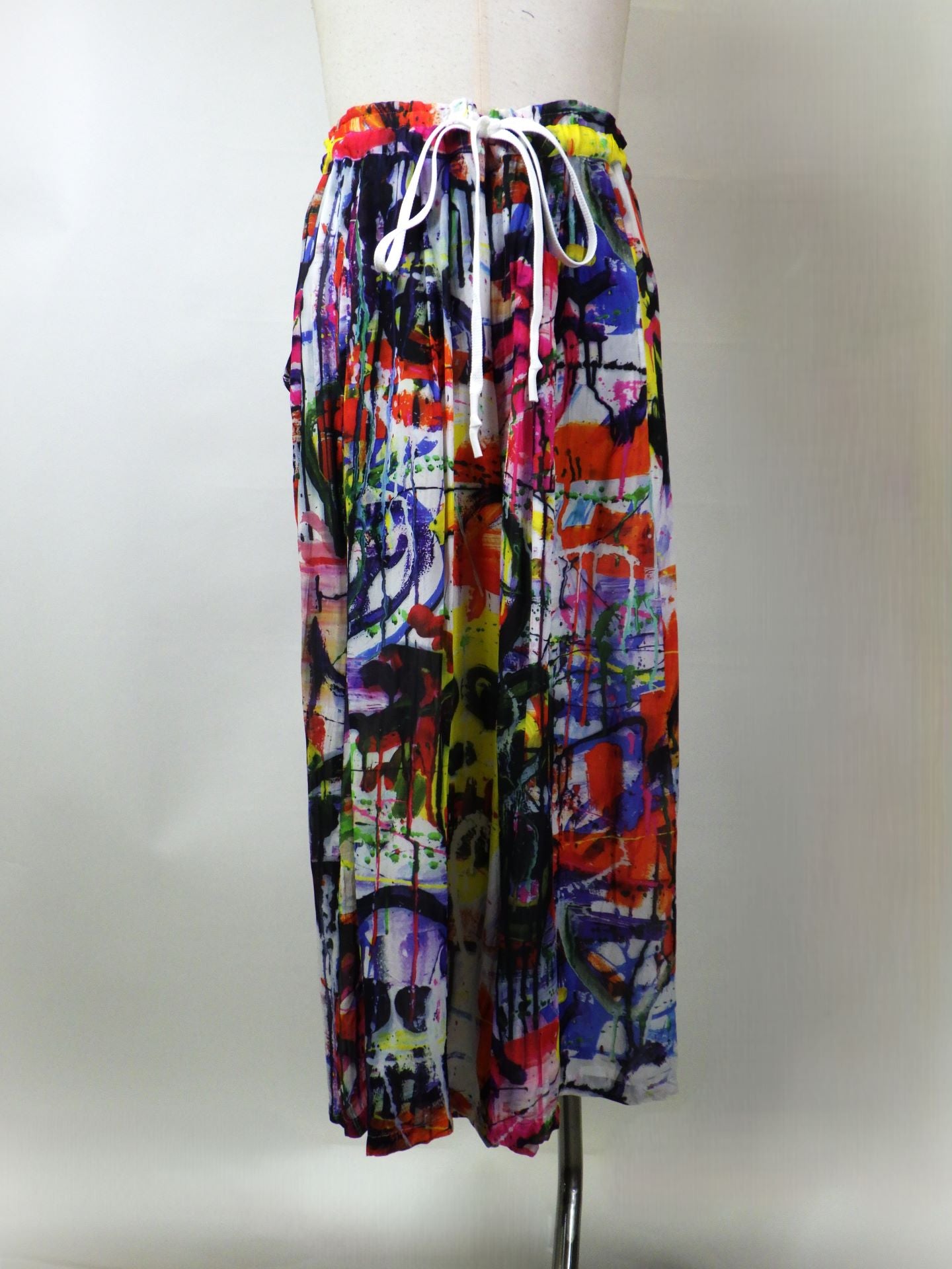 nude:MM　レーヨンシフォンインクジェットプリントワイドクロップドイージーパンツ　DS-336-COLOR PAINT