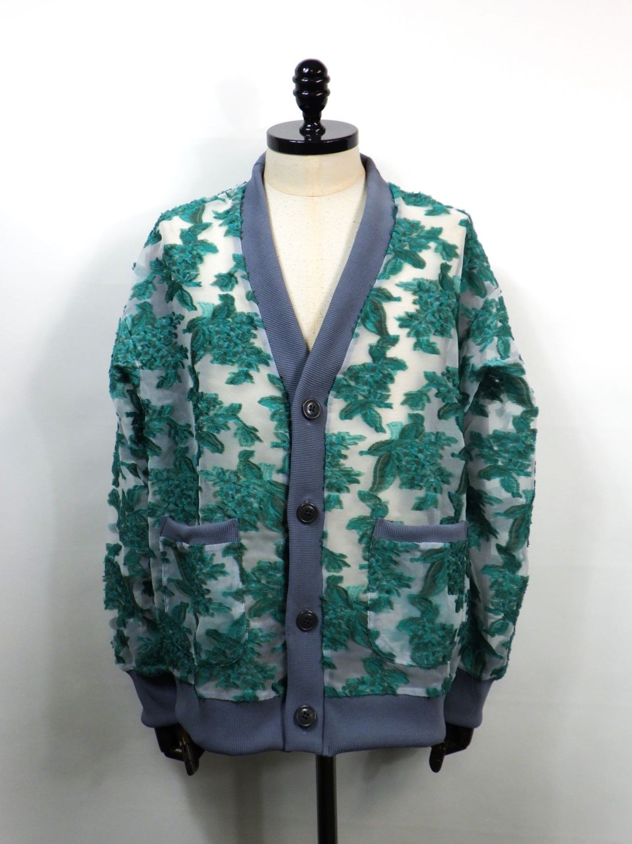 meagratia　メッシュジャガードカーディガン　26291-0801-GRN