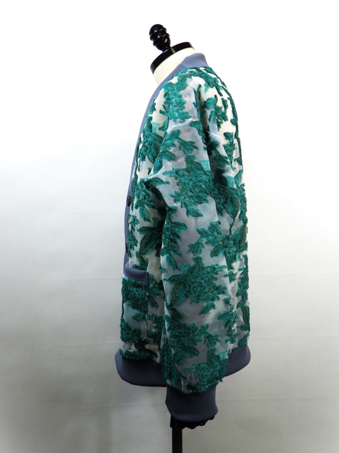 meagratia　メッシュジャガードカーディガン　26291-0801-GRN