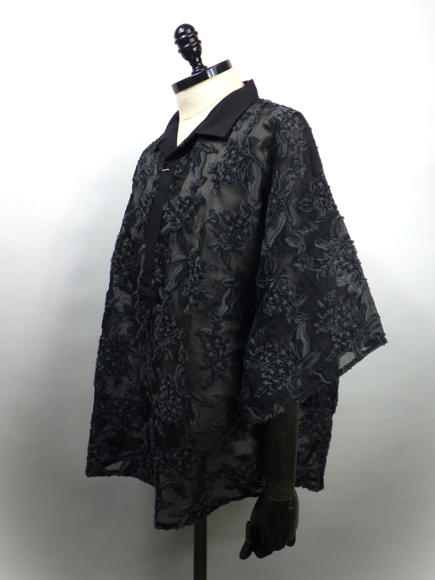 meagratia　メッシュジャガードスキッパーシャツ　26291-0802-BK