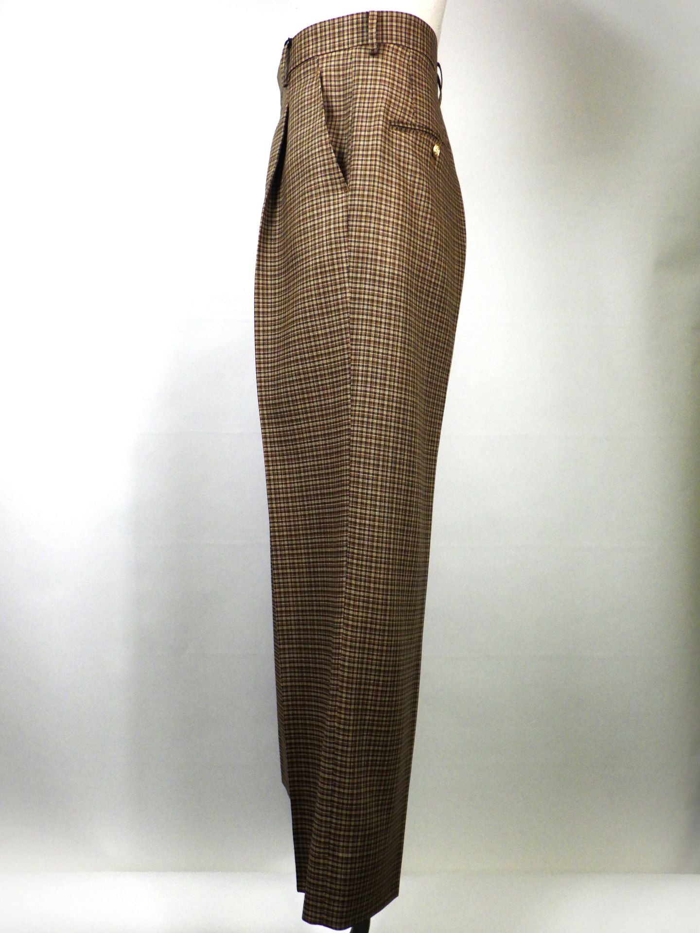 beautiful people　フレスコチェックスーツワンタックストレートパンツ　1626105010