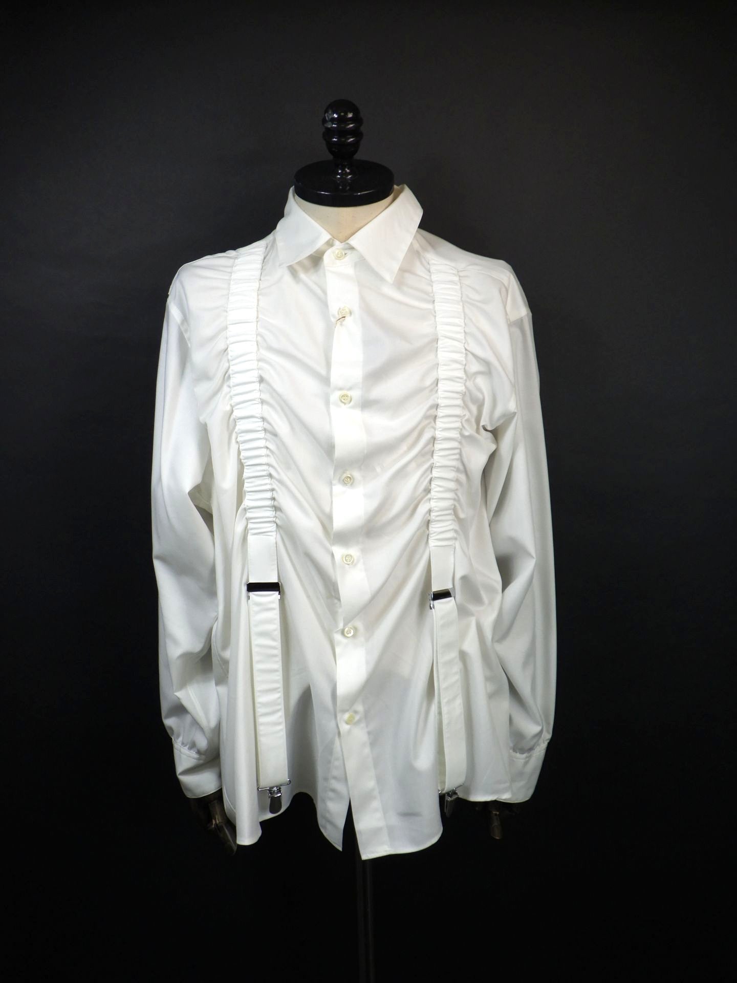 meagratia　フェイクサスペンダーシャツ　26291-0502-WH