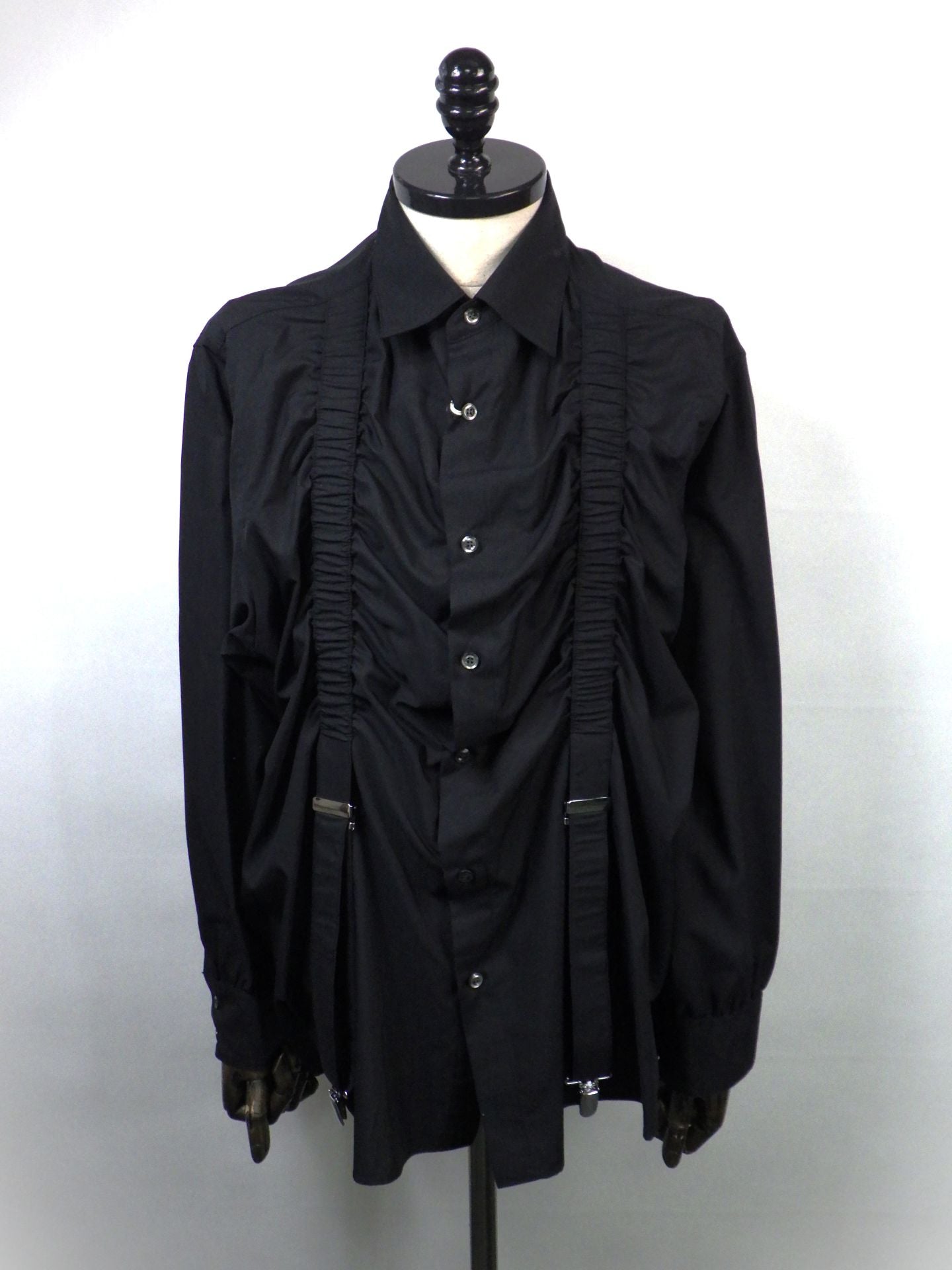 meagratia　フェイクサスペンダーシャツ　26291-0502-BK