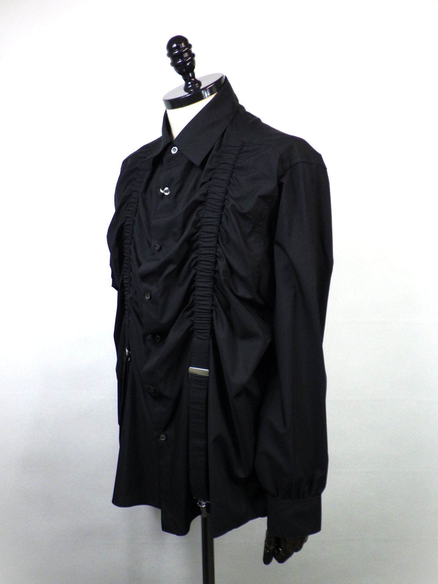 meagratia　フェイクサスペンダーシャツ　26291-0502-BK