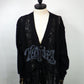 KAMIYA　"WAVY KAMIYA" プリント シルク レース ニット カーディガン　G16CD059-BK