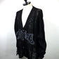 KAMIYA　"WAVY KAMIYA" プリント シルク レース ニット カーディガン　G16CD059-BK