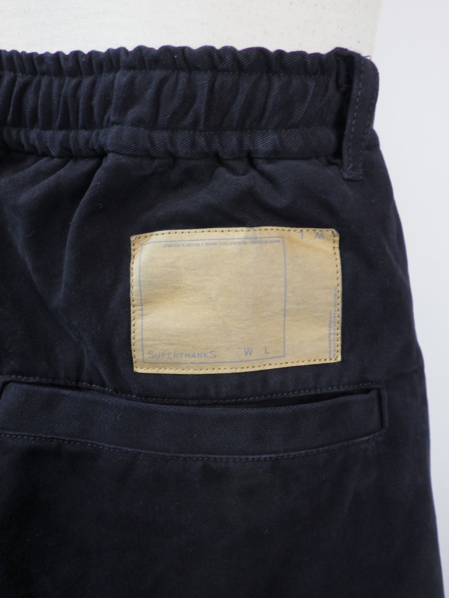 SUPERTHANKS　ピグメントダイツイルサイドタックワイドパンツ　ST261PT01-BK