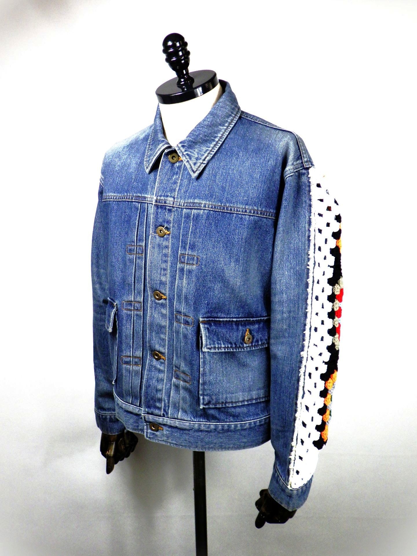 DISCOVERED　デニムクロシェブラウス 　DC-CL-BL-03-INDIGO