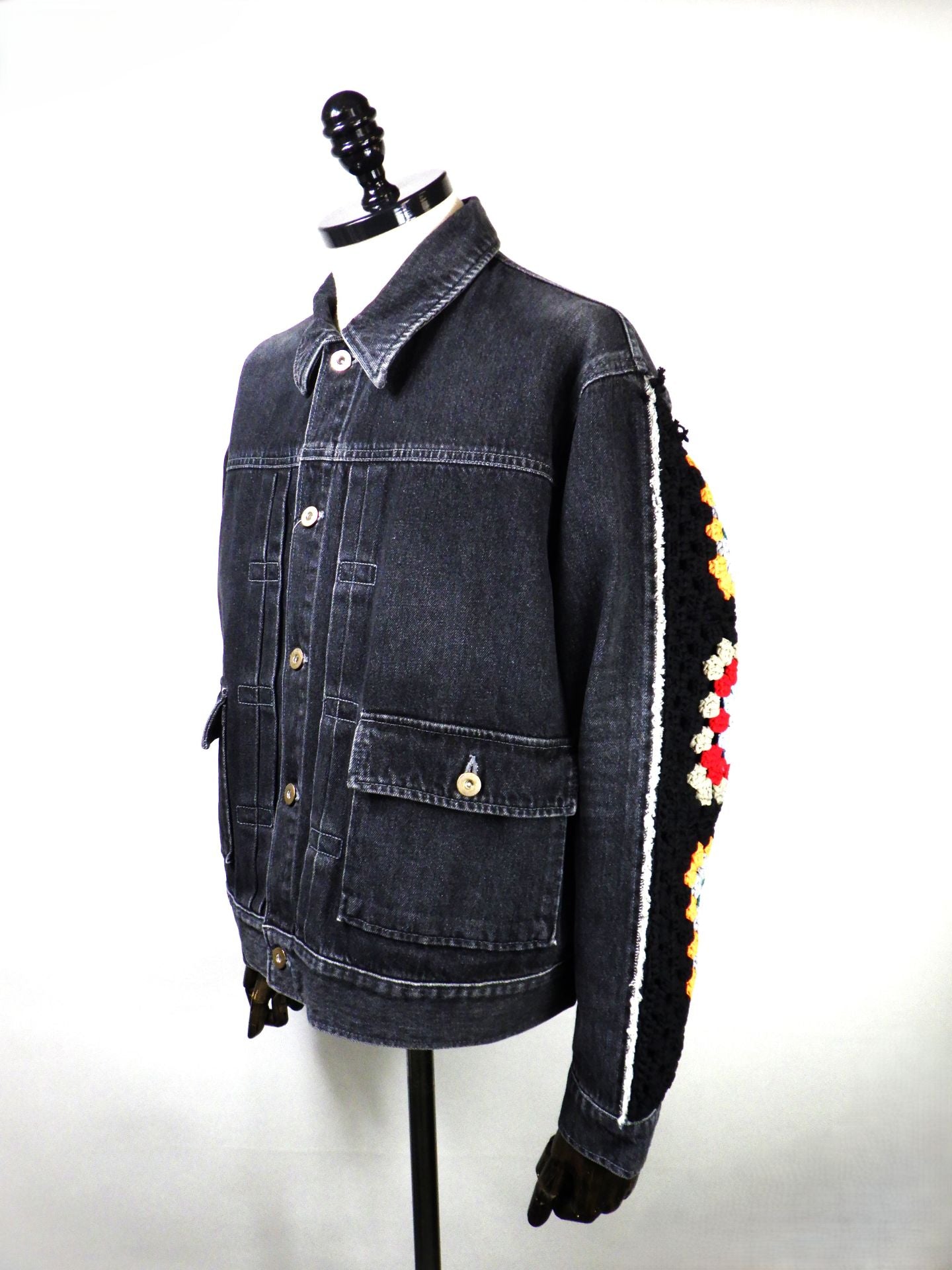 DISCOVERED　デニムクロシェブラウス 　DC-CL-BL-03-BK