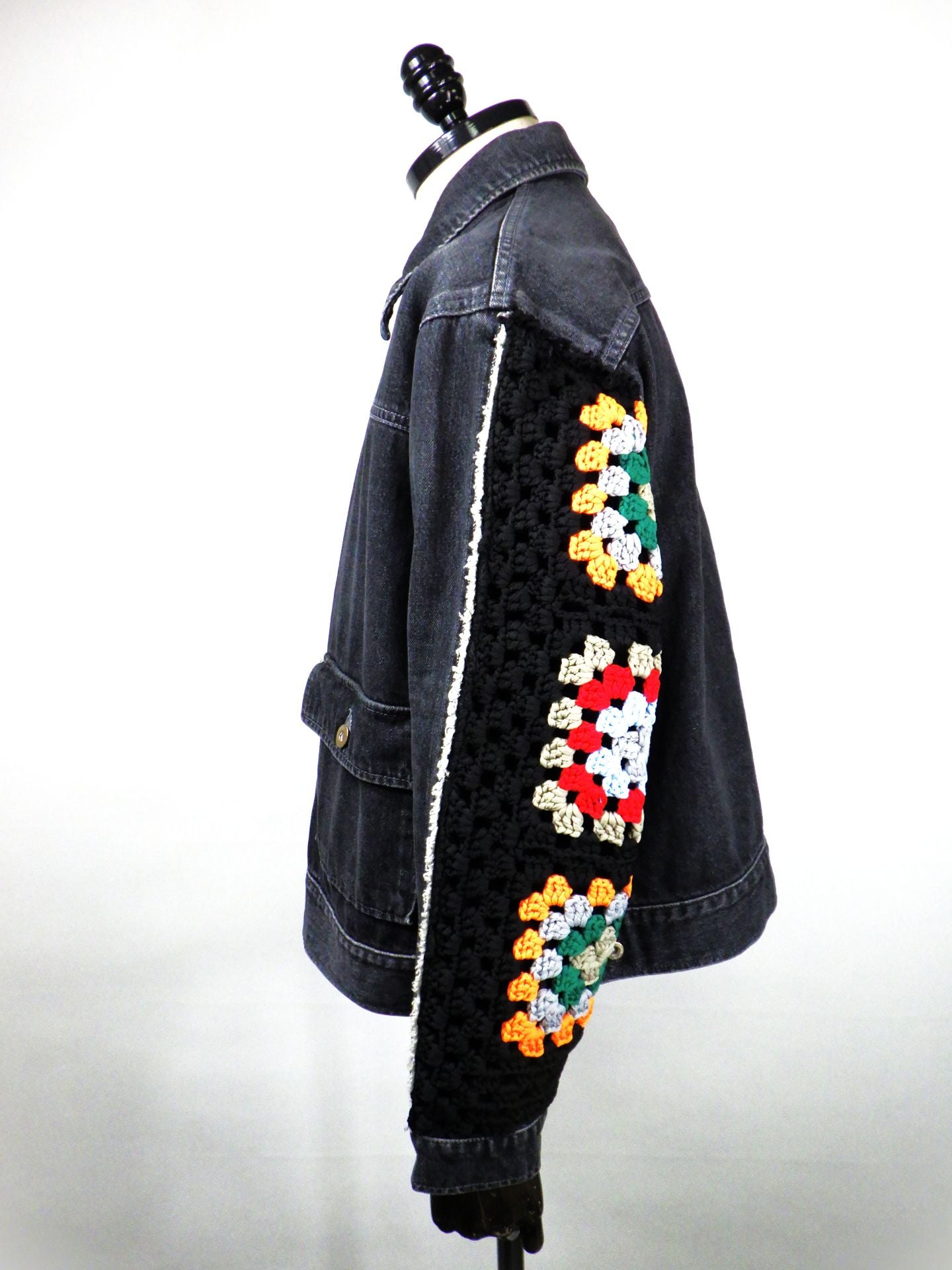 DISCOVERED　デニムクロシェブラウス 　DC-CL-BL-03-BK