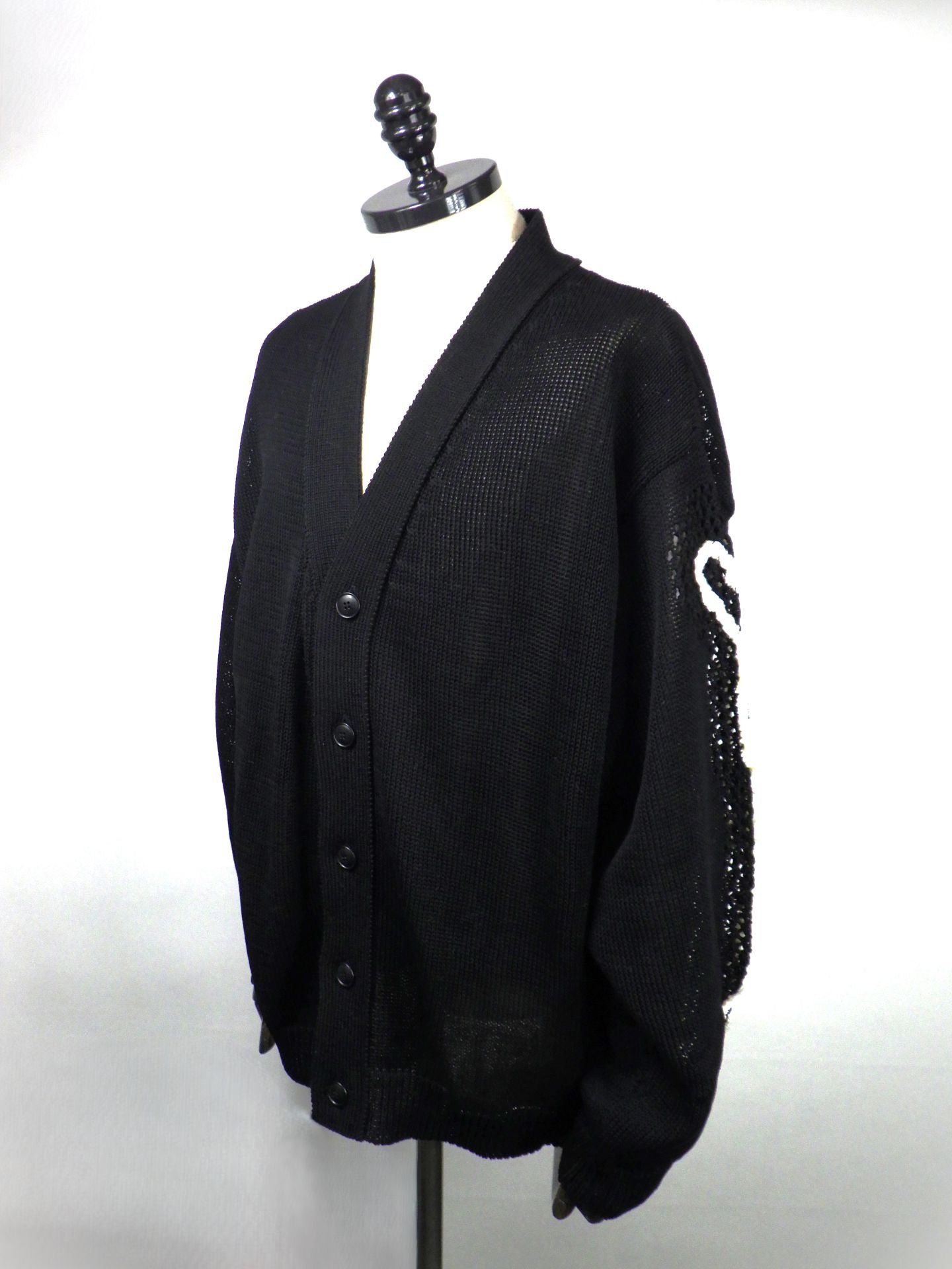 DISCOVERED　スケルトンメッシュカーディガン 　DC-CL-KN-02-BK