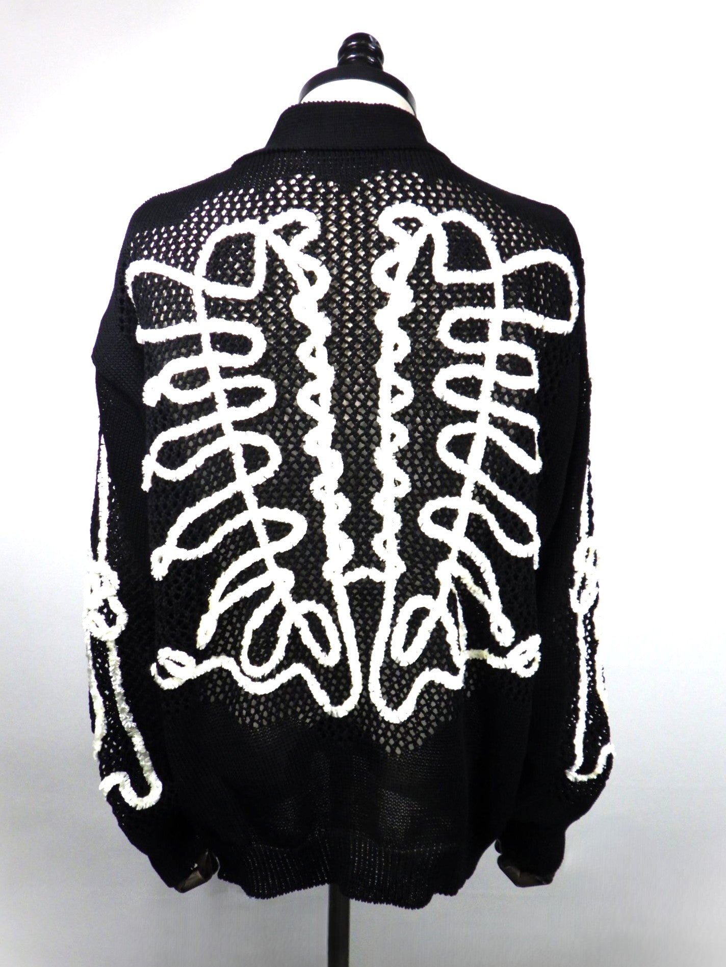 DISCOVERED　スケルトンメッシュカーディガン 　DC-CL-KN-02-BK