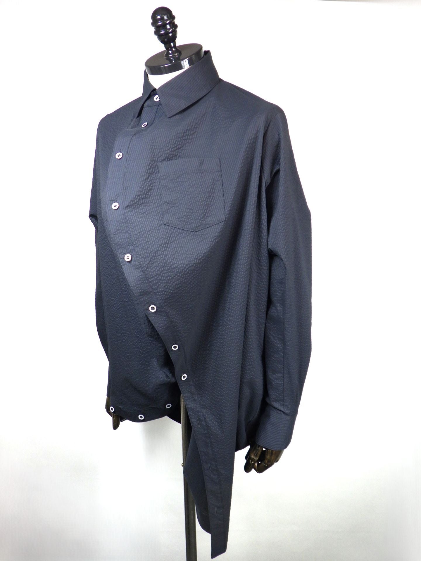 ANREALAGE　ボールシアサッカーシャツ　AZ261CW1107-BK